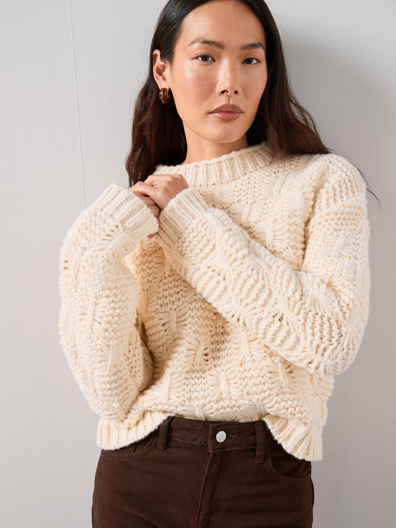 the-very-collection-chunky-knitted-stitch-detail-jumper-creamoutfit