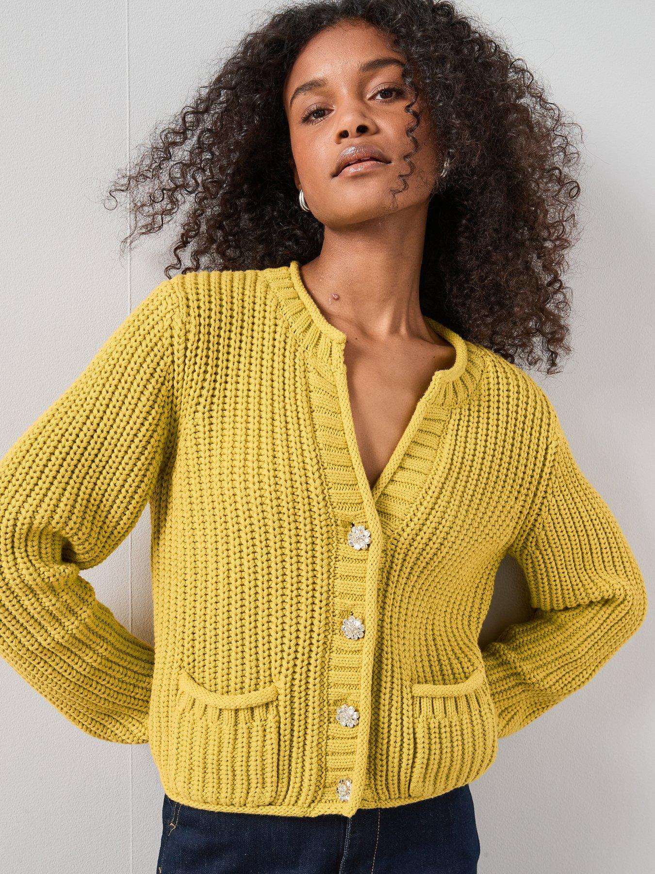 the-very-collection-notch-neck-chunky-cardigan-chartreuse