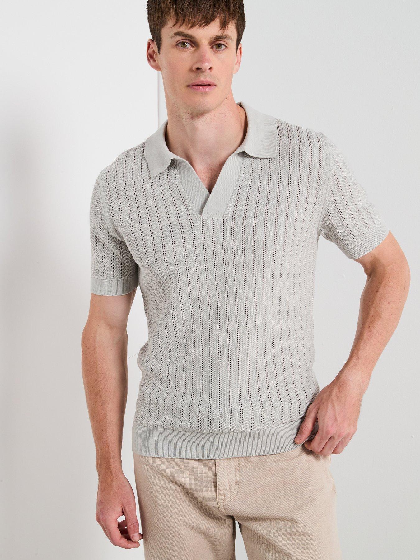 Mango Onda Short Sleeve Knitted Polo Shirt - Cream