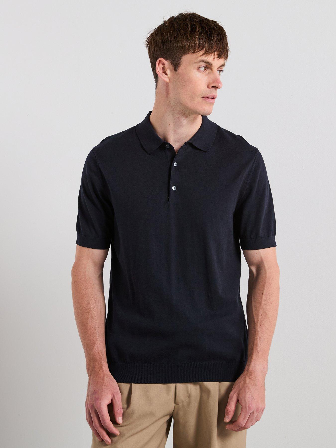 Mango Arraona Short Sleeve Polo Shirt - Dark Blue