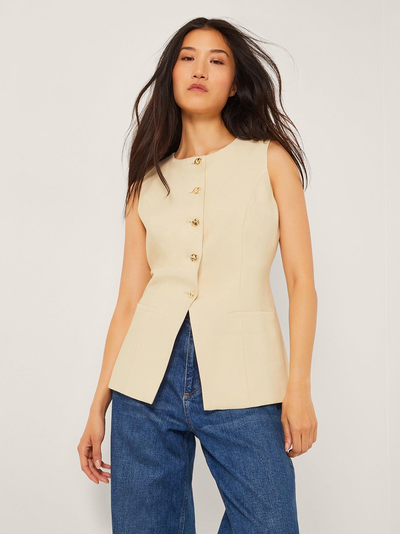 Image 1 of 5 of Monsoon Alba Waistcoat - Yellow