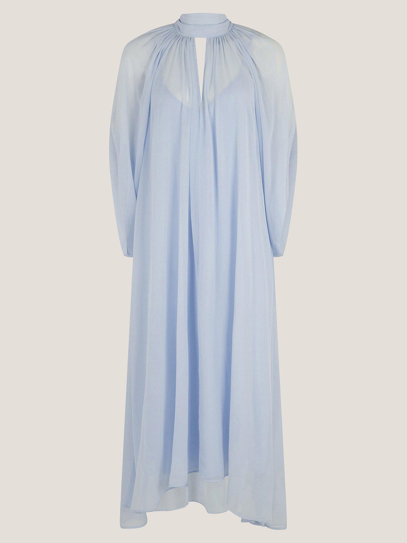Image 3 of 6 of Monsoon Amelie Crinkle Dress - Blue