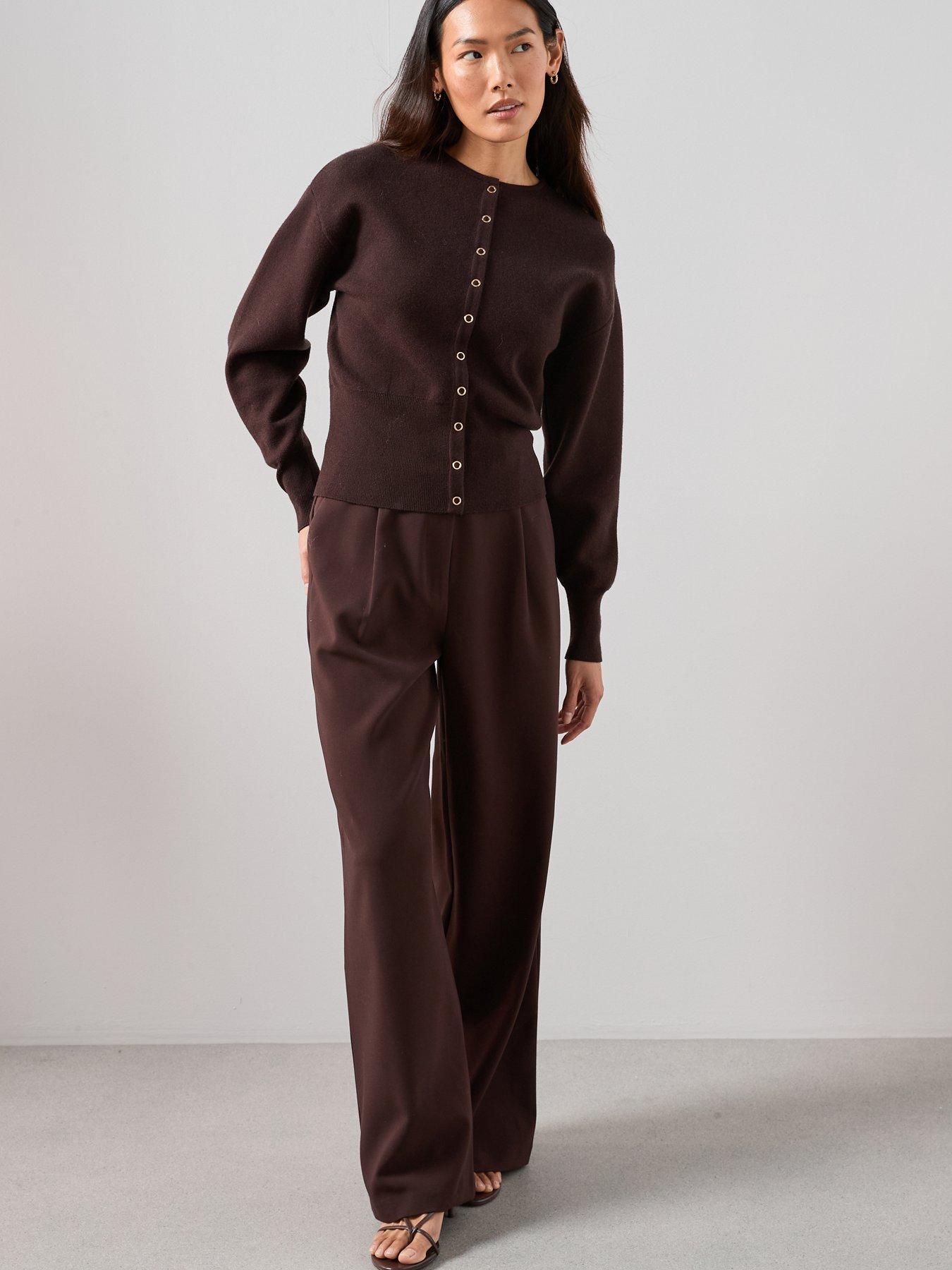 the-very-collection-crew-neck-popper-front-cardigan-chocolateback