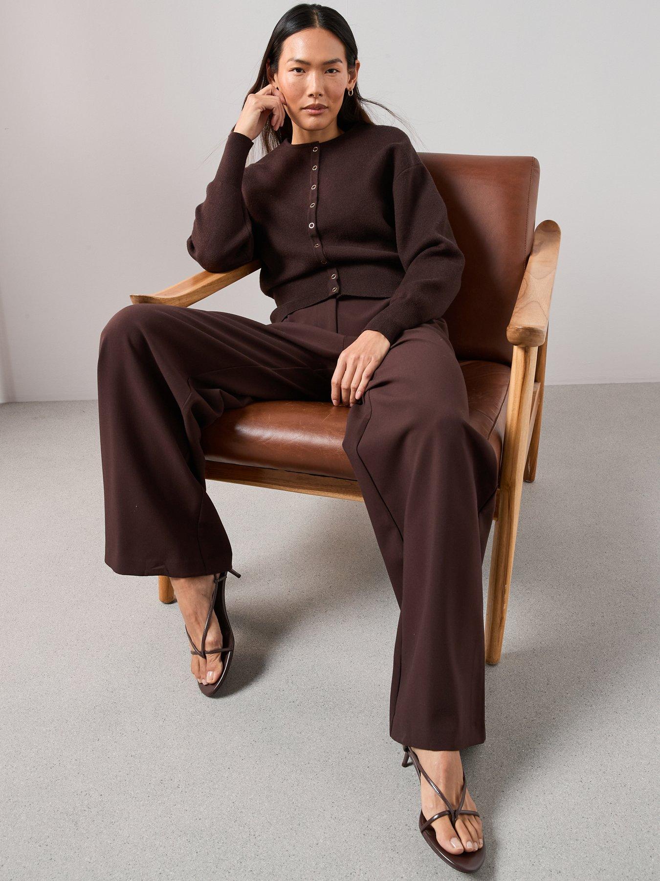 the-very-collection-crew-neck-popper-front-cardigan-chocolatedetail