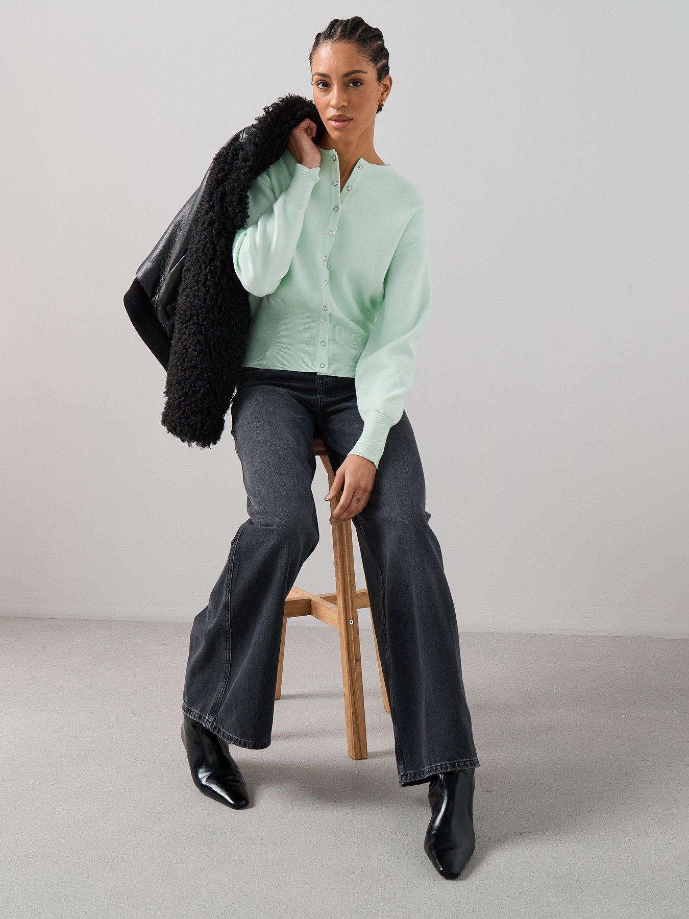 the-very-collection-crew-neck-popper-front-cardigan-greenback