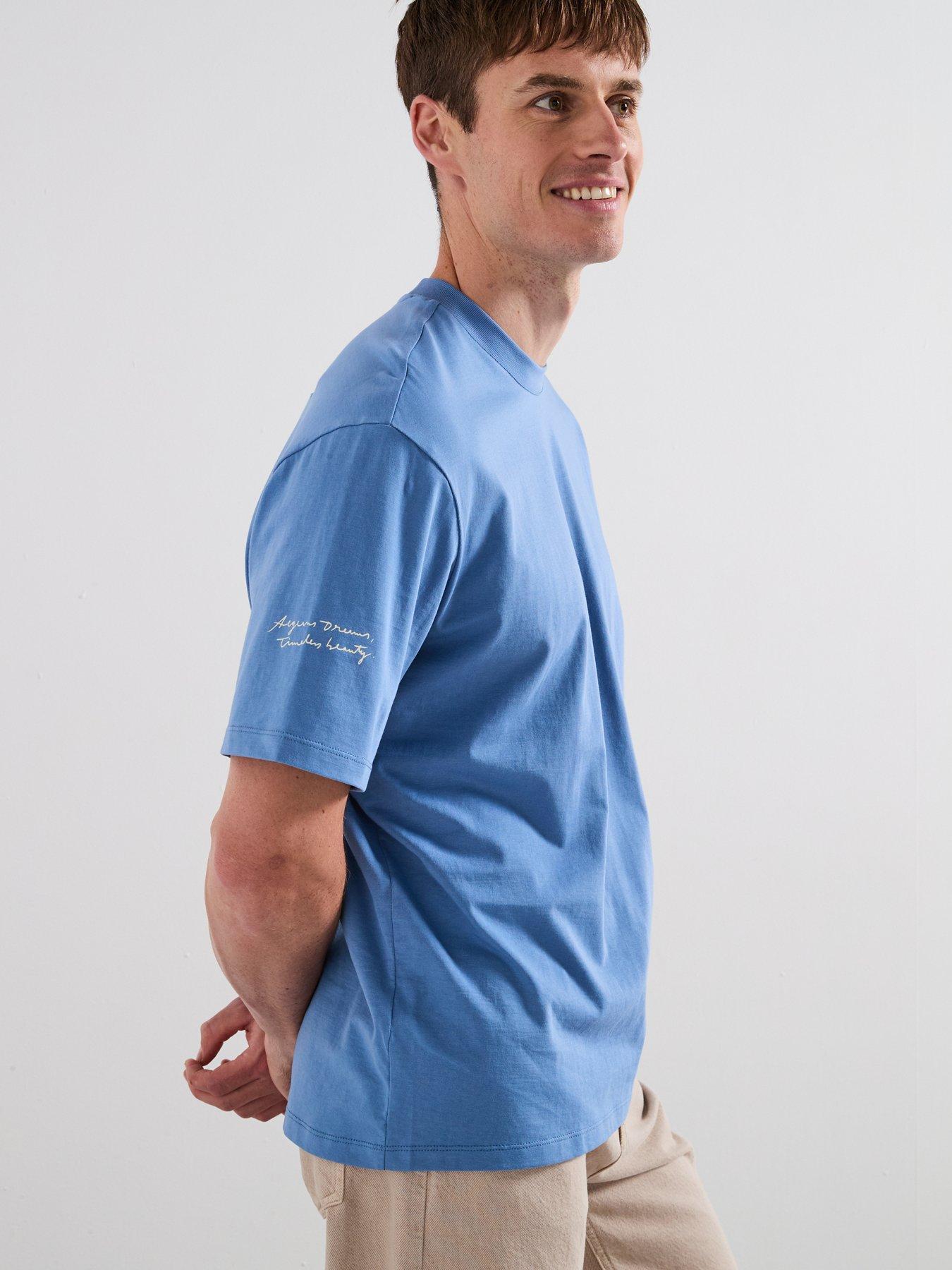 Image 2 of 6 of Mango Greek Back Graphic T-Shirt - Blue