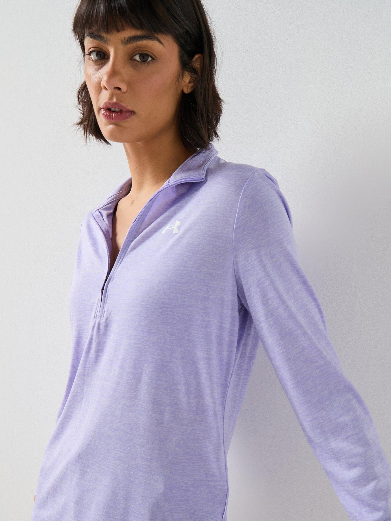 under-armour-womens-training-tech-twist-12-zip-top-purpleoutfit
