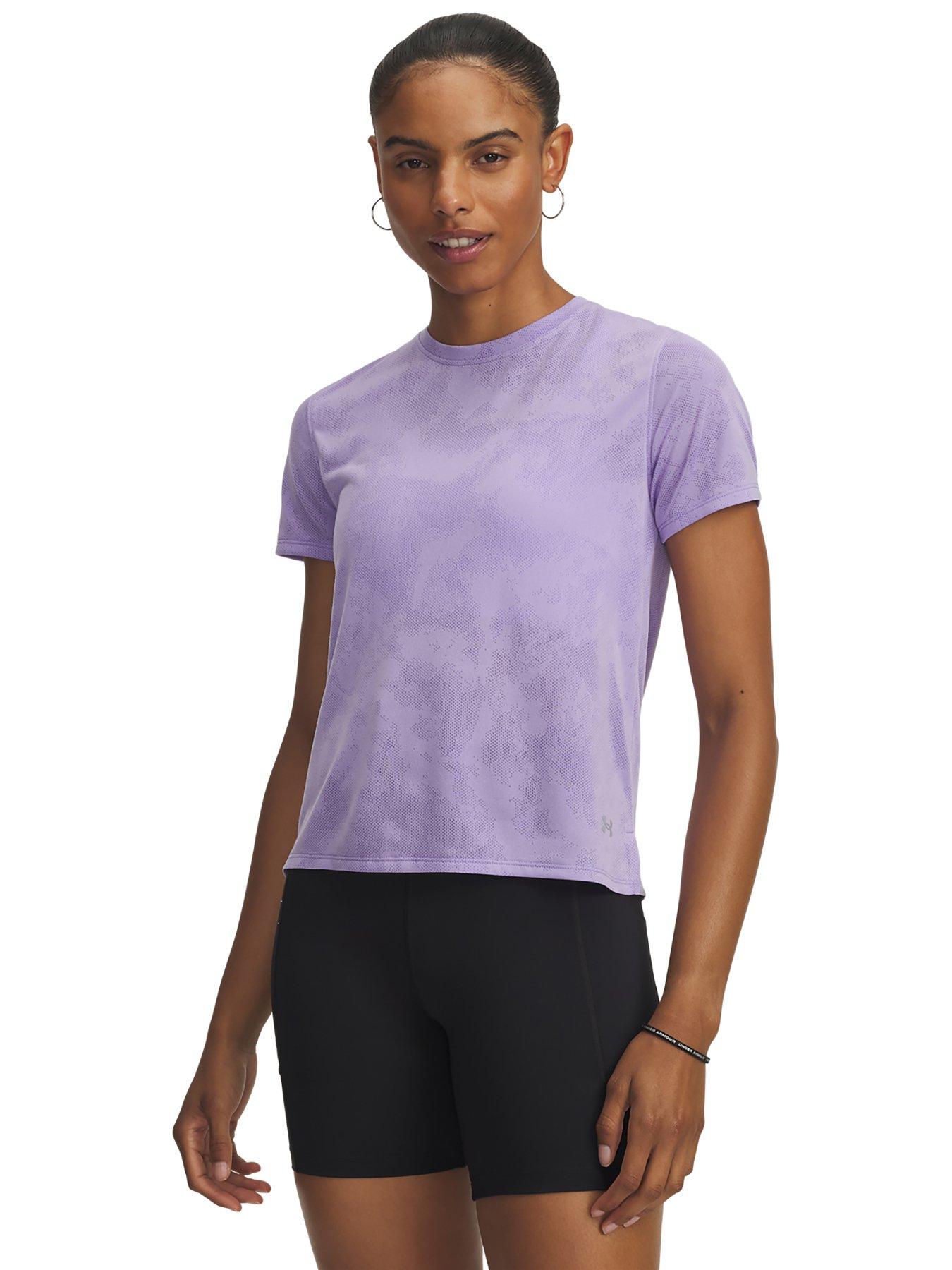 UNDER ARMOUR Womens Running Launch Jacquard T-Shirt - Purple