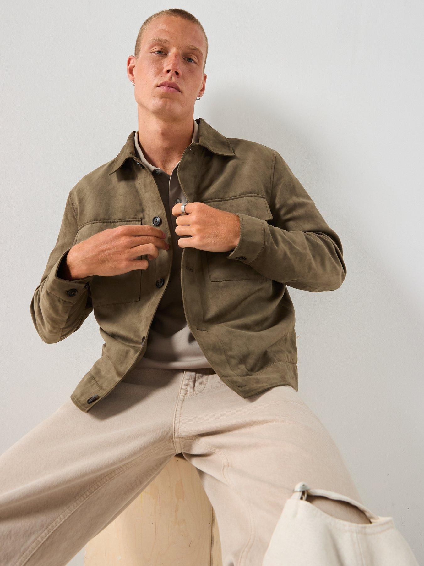 Image 5 of 6 of Mango Zonza Faux Suede Jacket - Khaki