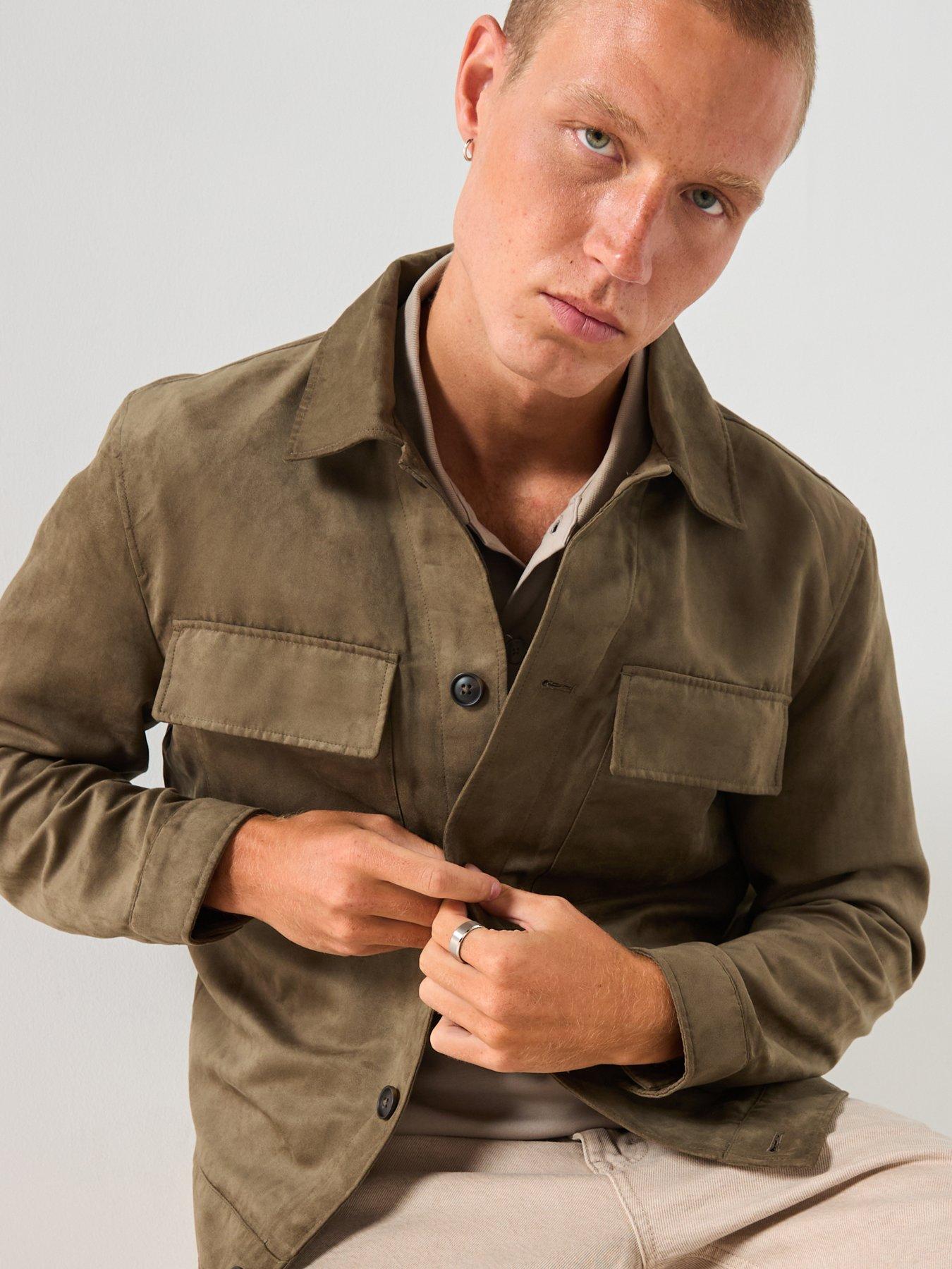 Image 6 of 6 of Mango Zonza Faux Suede Jacket - Khaki