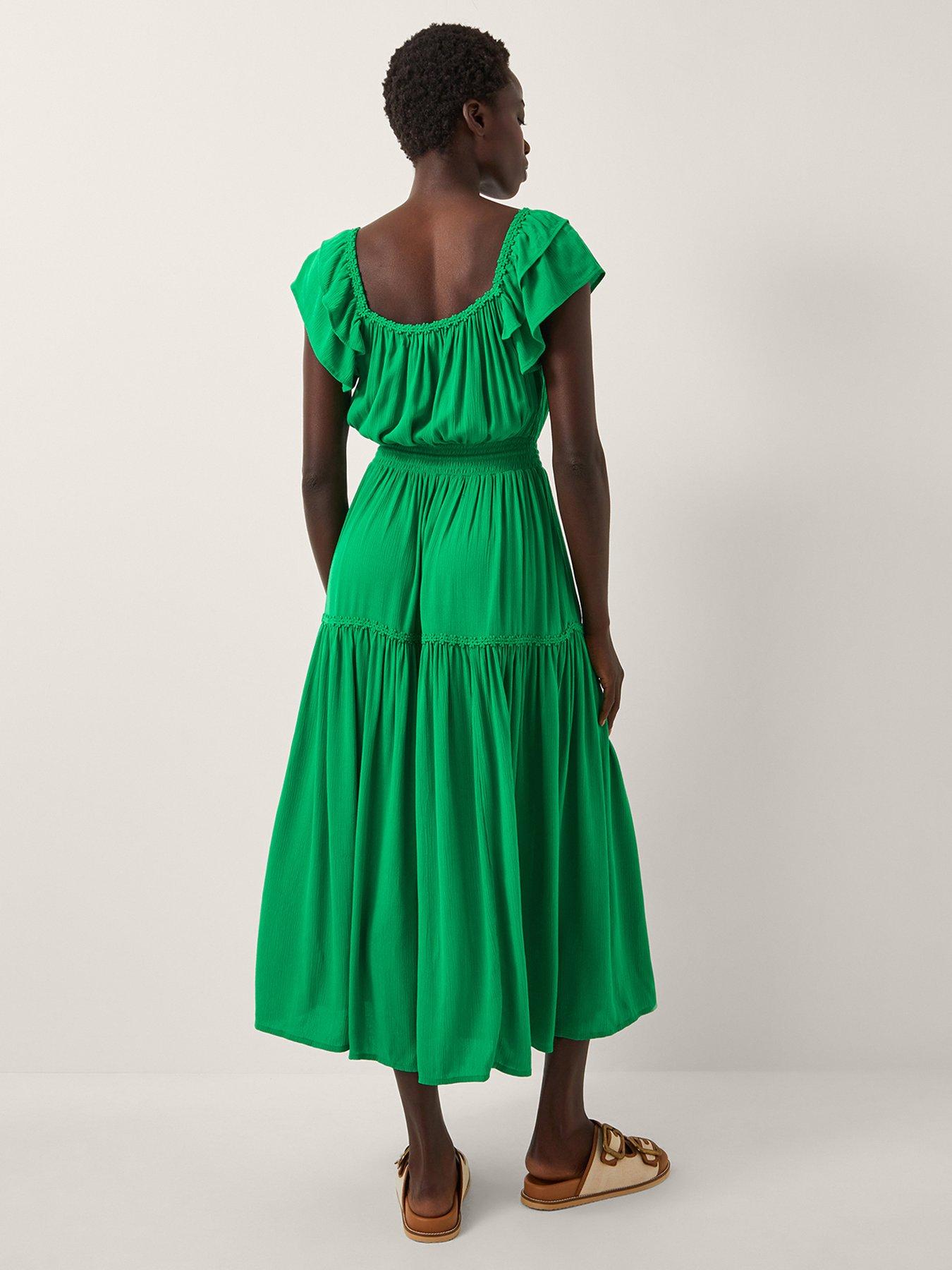 Image 2 of 6 of Monsoon Isabela Tiered Dress - Green