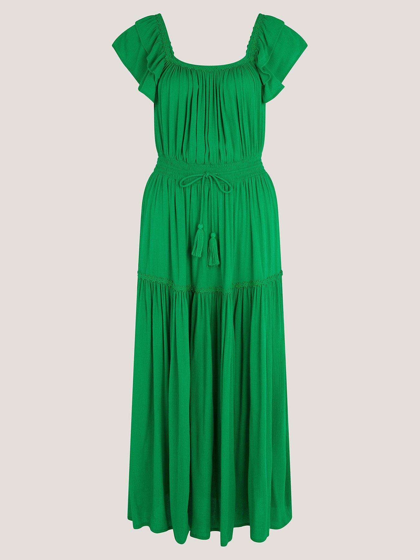 Image 4 of 6 of Monsoon Isabela Tiered Dress - Green