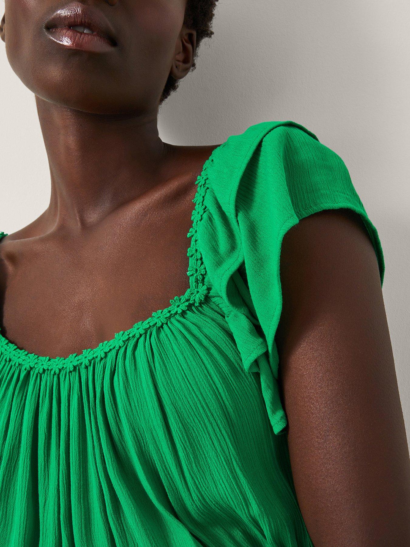 Image 5 of 6 of Monsoon Isabela Tiered Dress - Green
