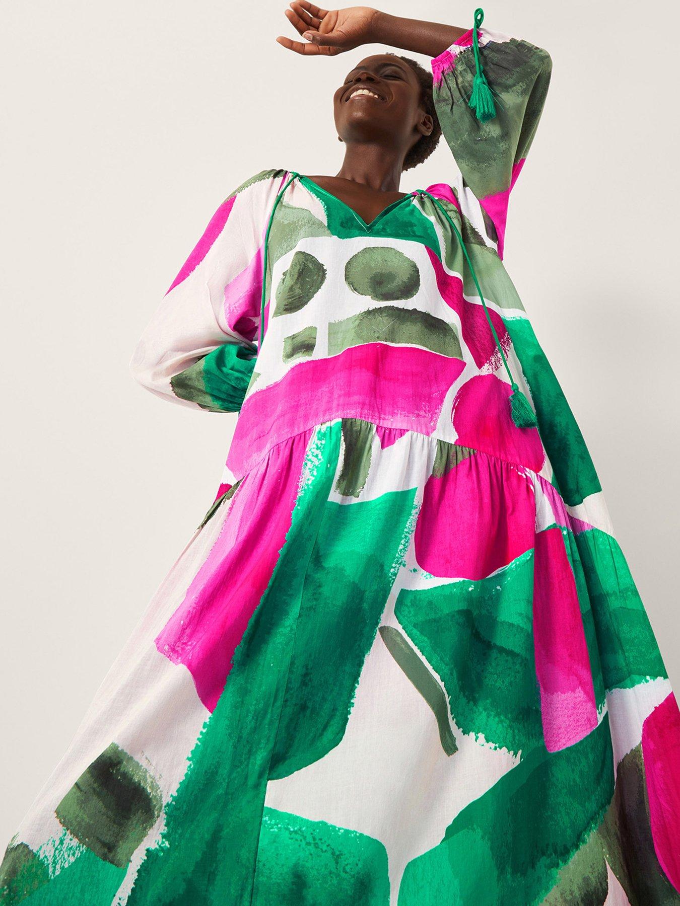 Image 3 of 4 of Monsoon Miley Midi Dress - Green