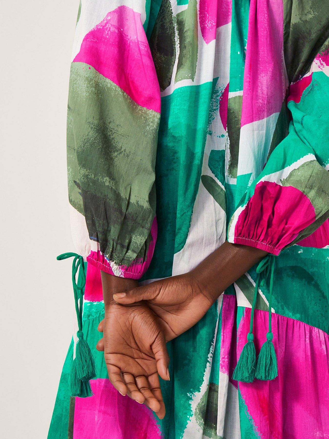 Image 4 of 4 of Monsoon Miley Midi Dress - Green