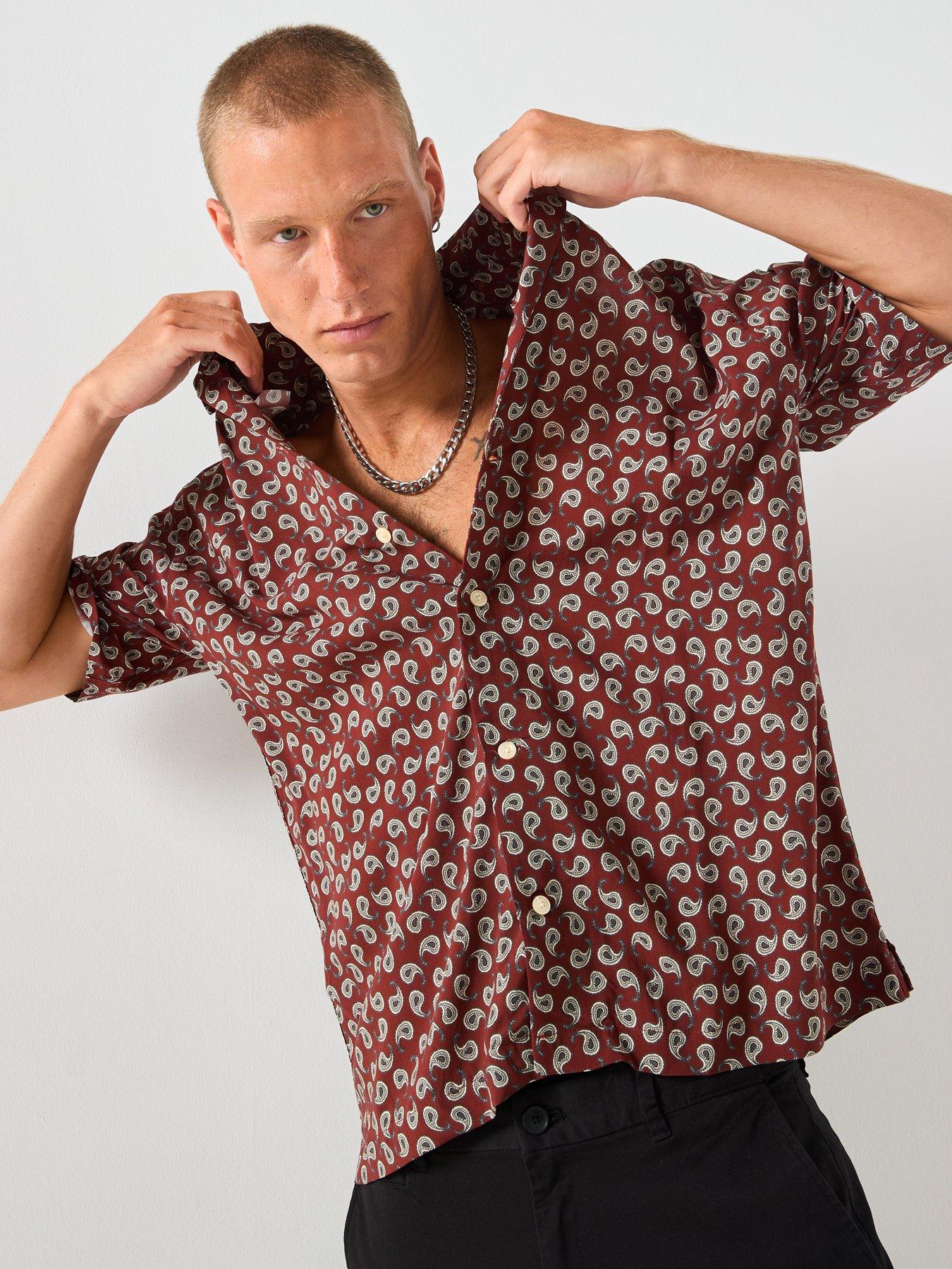 Image 5 of 6 of Mango Chill Short Sleeve Printed Shirt - Dark Red