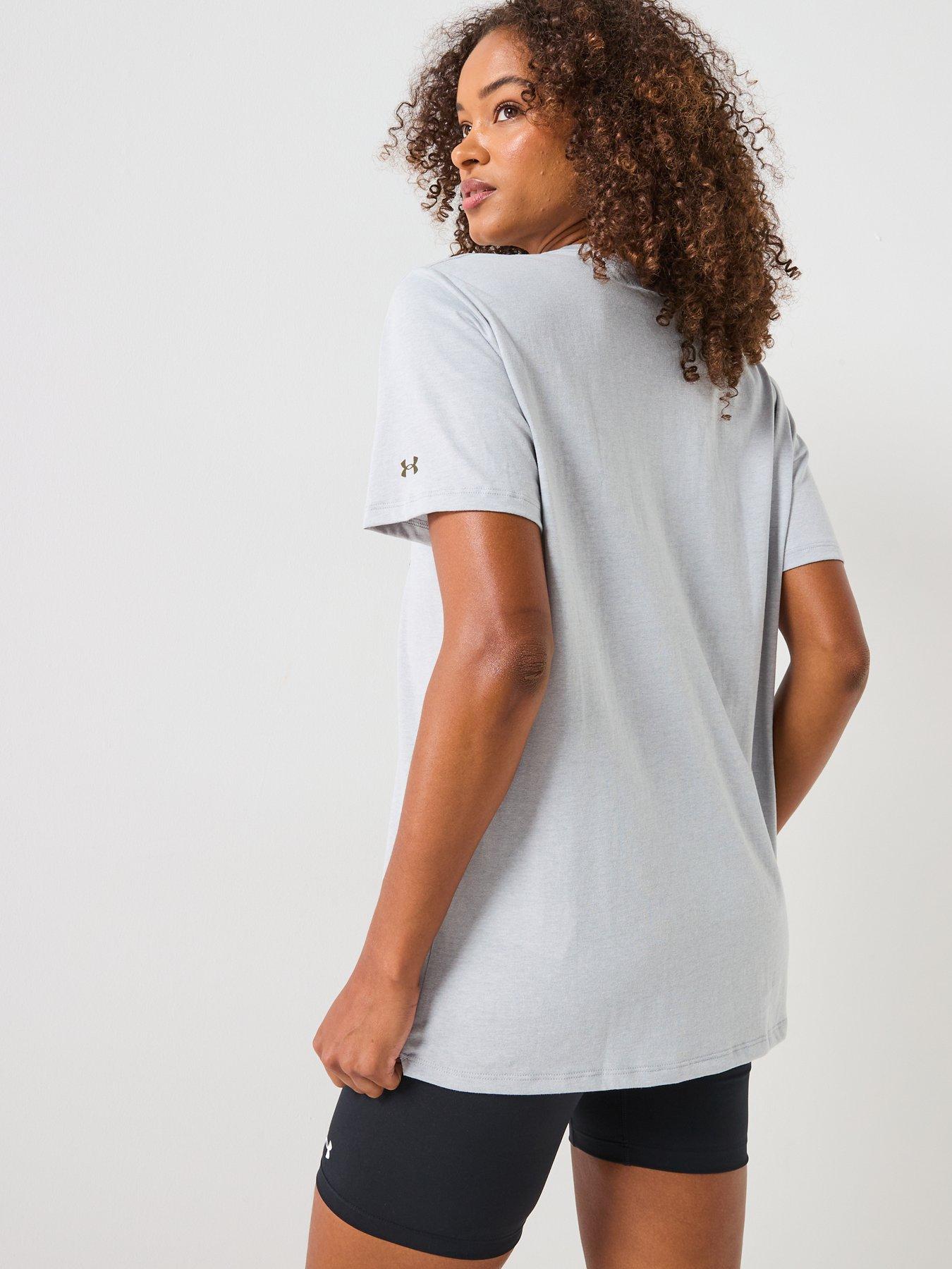 Image 2 of 5 of UNDER ARMOUR Womens Training Rival Oversized Campus T-Shirt - Grey