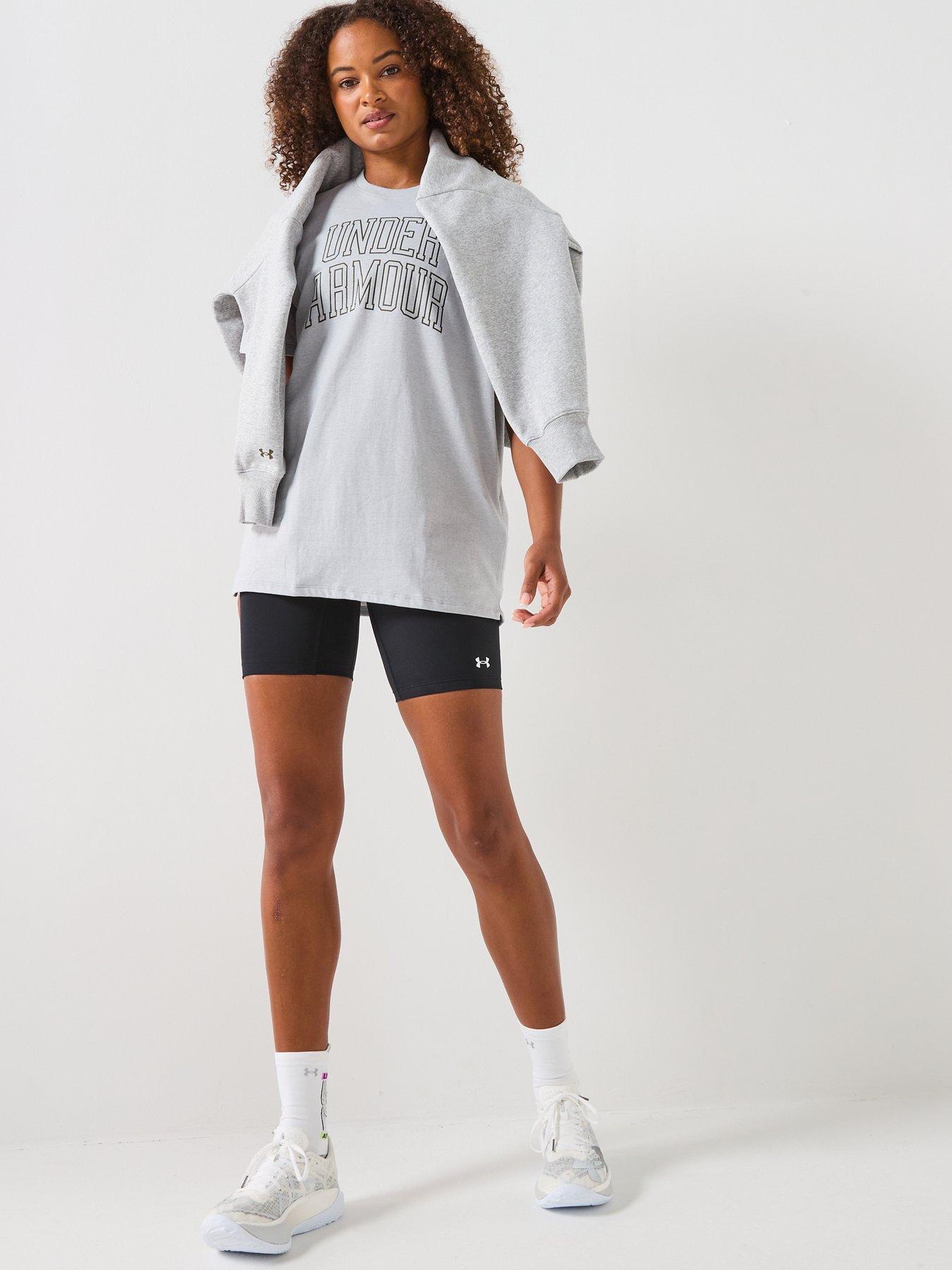 Image 3 of 5 of UNDER ARMOUR Womens Training Rival Oversized Campus T-Shirt - Grey