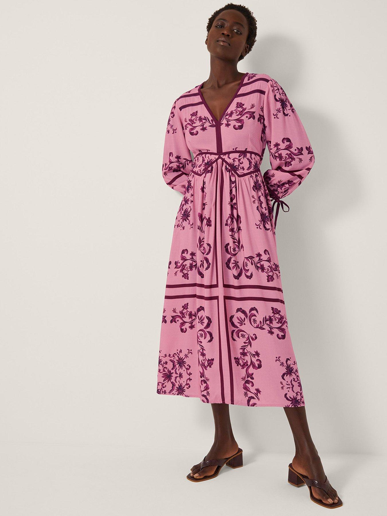 Monsoon Matilde Print Dress - Pink