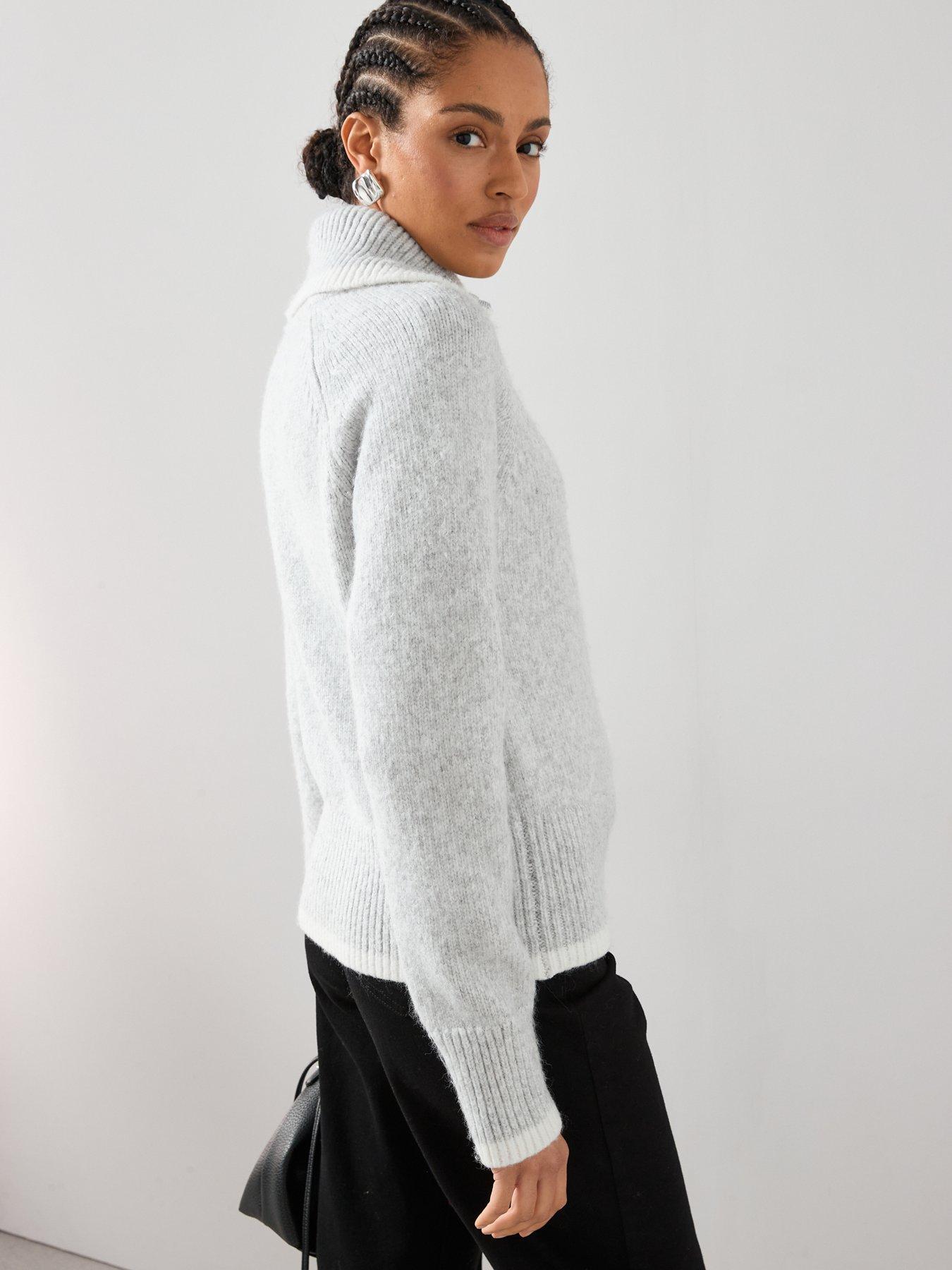 the-very-collection-contrast-zip-through-knitted-cardigan-greydetail