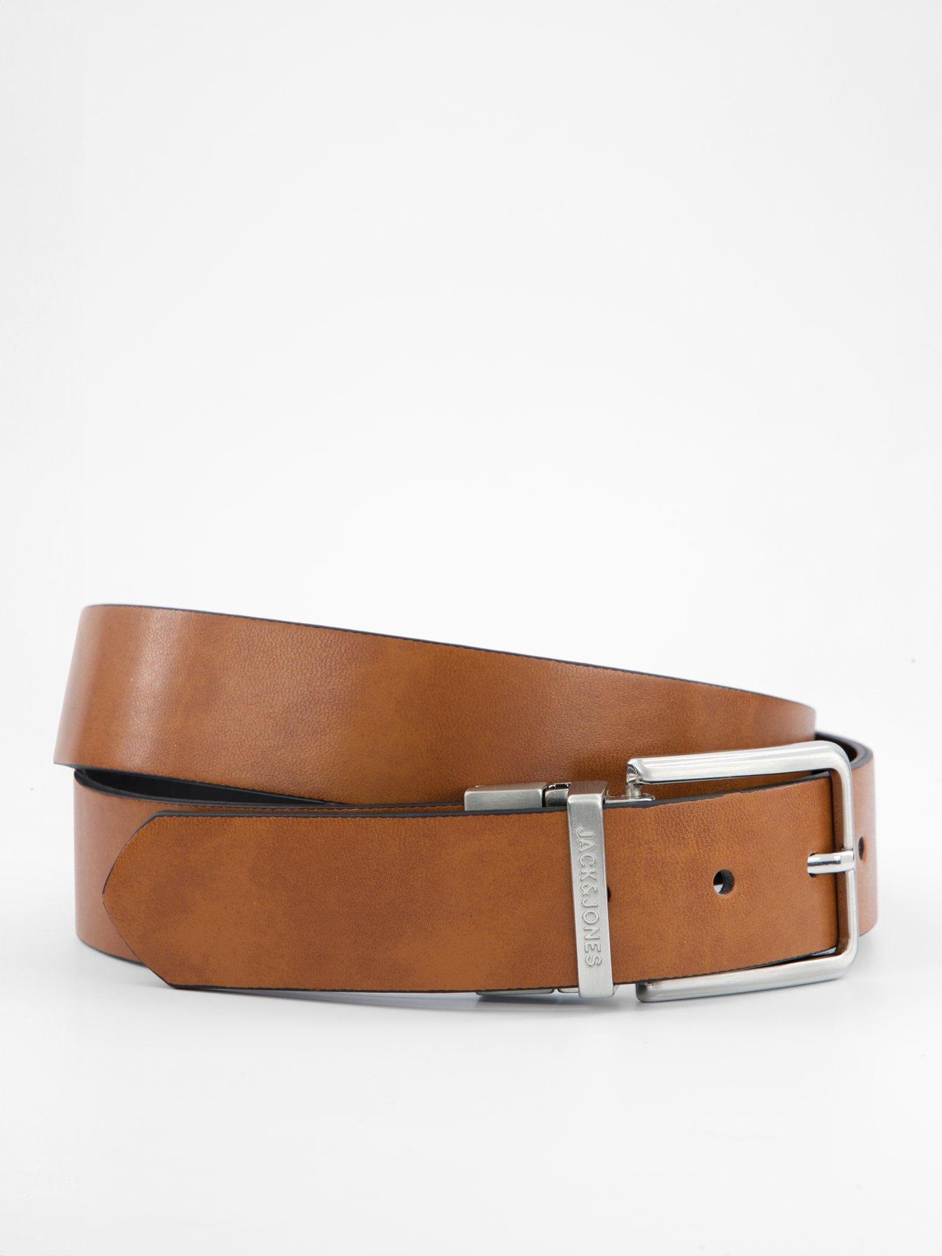 Image 2 of 4 of Jack & Jones Garda Pu Reversible Leather Belt - Brown