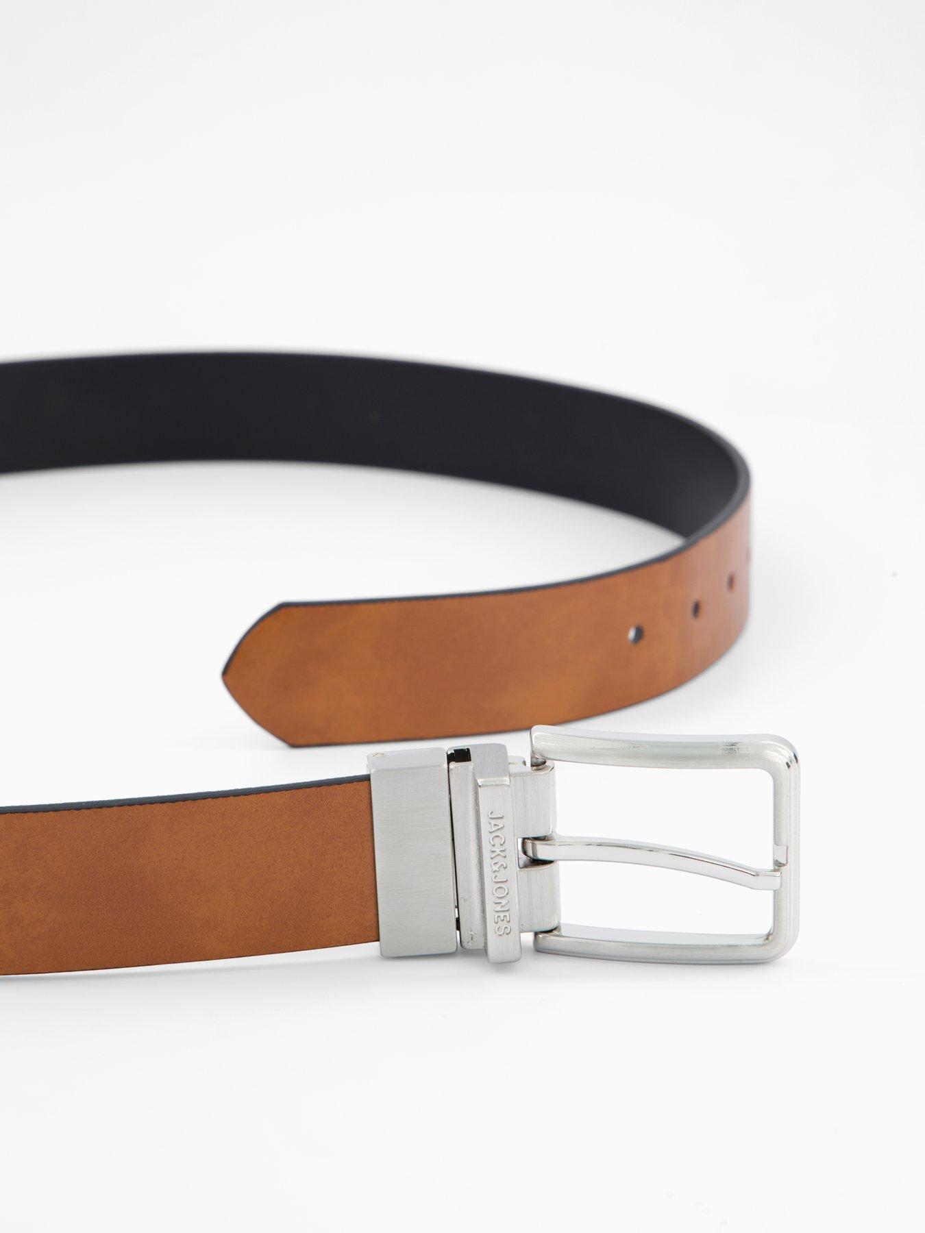 Image 3 of 4 of Jack & Jones Garda Pu Reversible Leather Belt - Brown