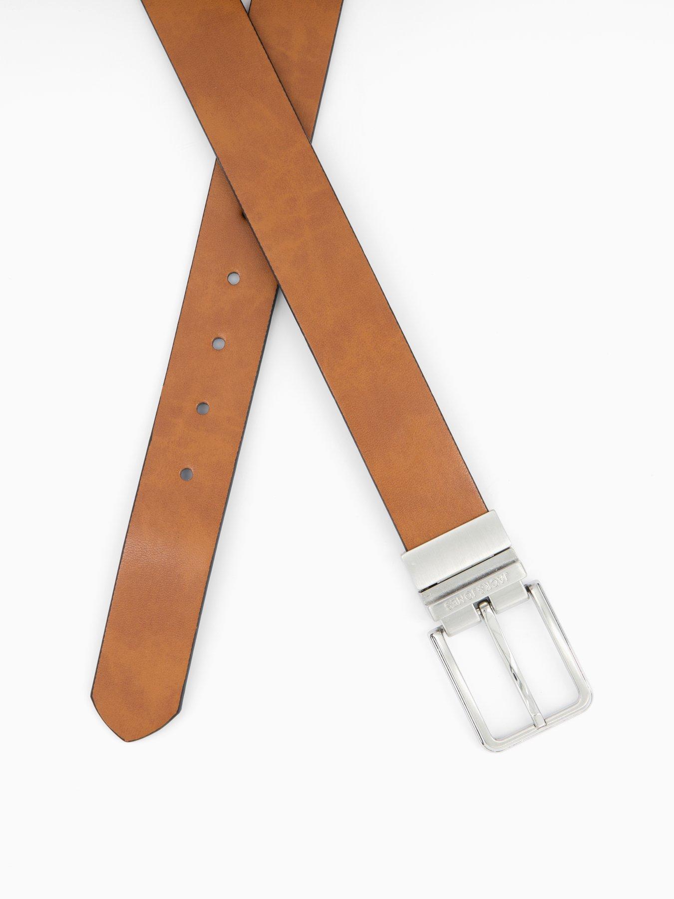 Image 4 of 4 of Jack & Jones Garda Pu Reversible Leather Belt - Brown