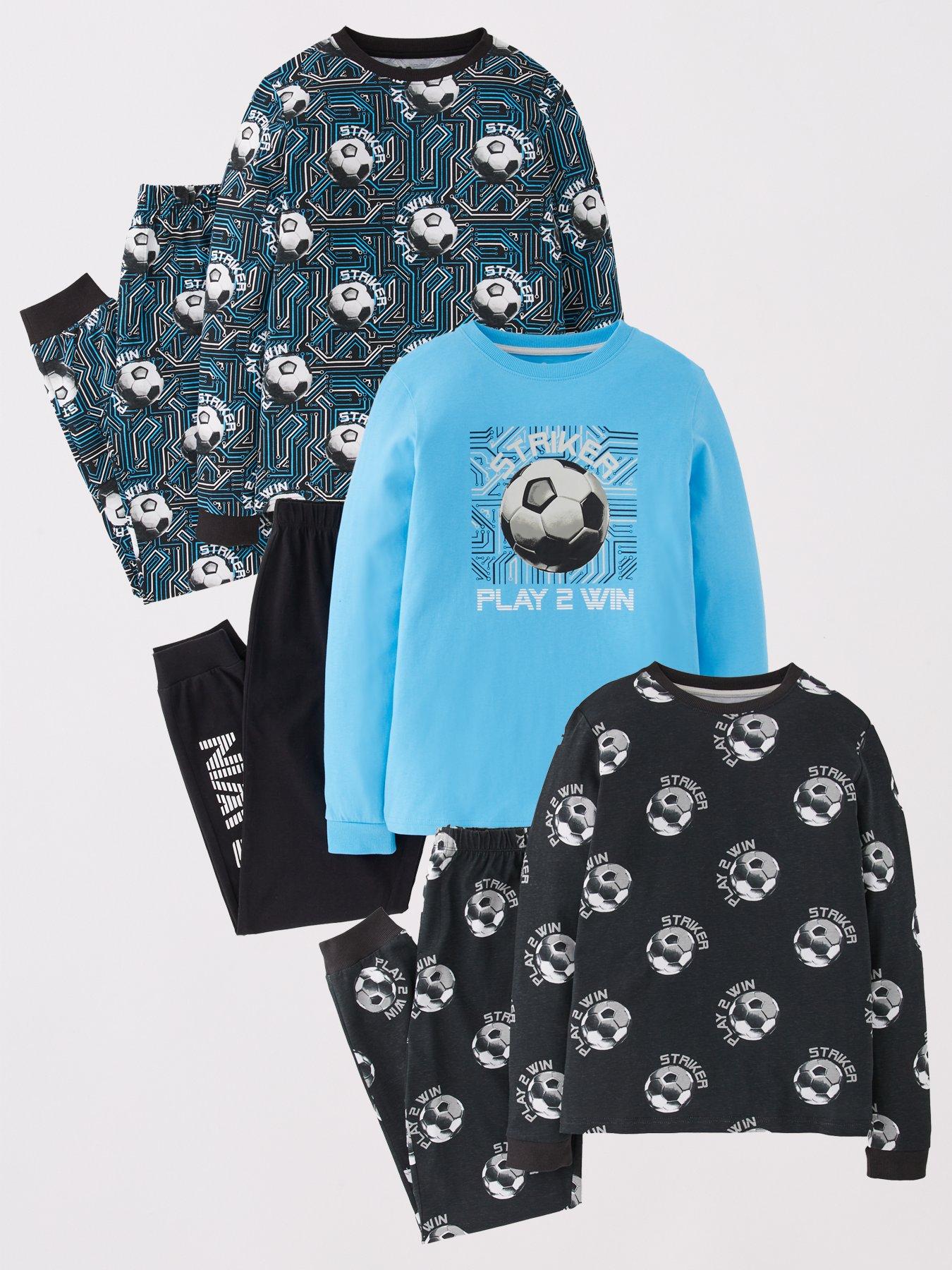 the-very-collection-boys-3-pack-football-pyjamas-multi