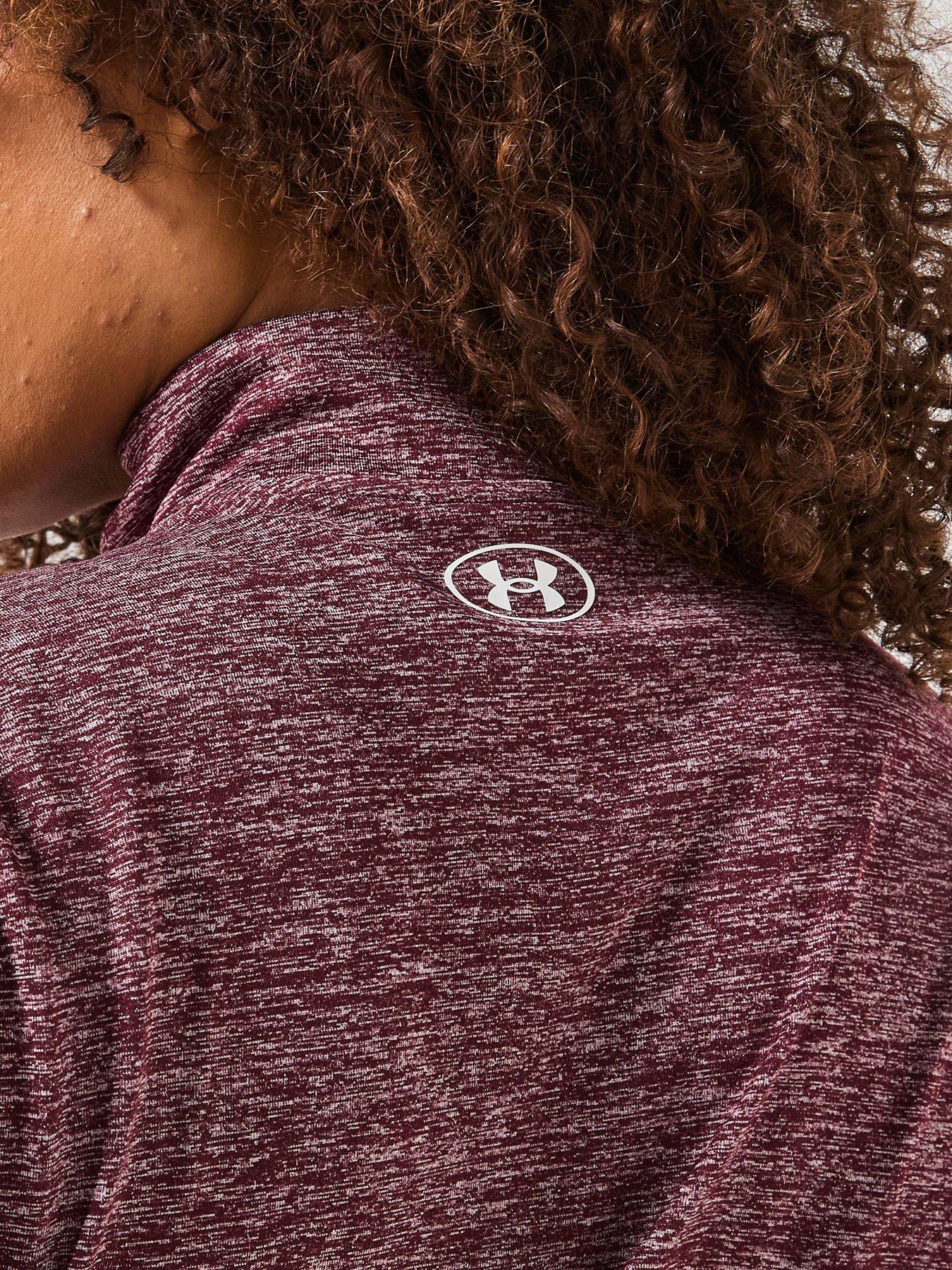 under-armour-womens-training-tech-twist-12-zip-top-burgundydetail