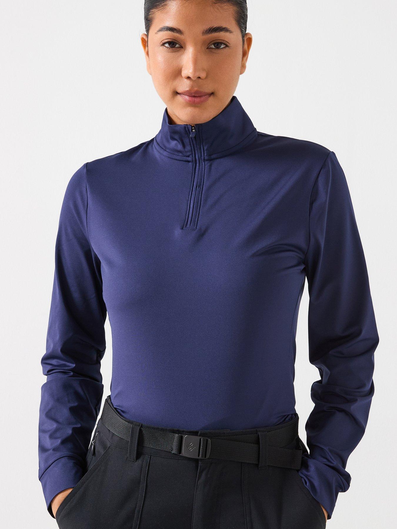 under-armour-womens-golf-drive-14-zip-top-navyfront