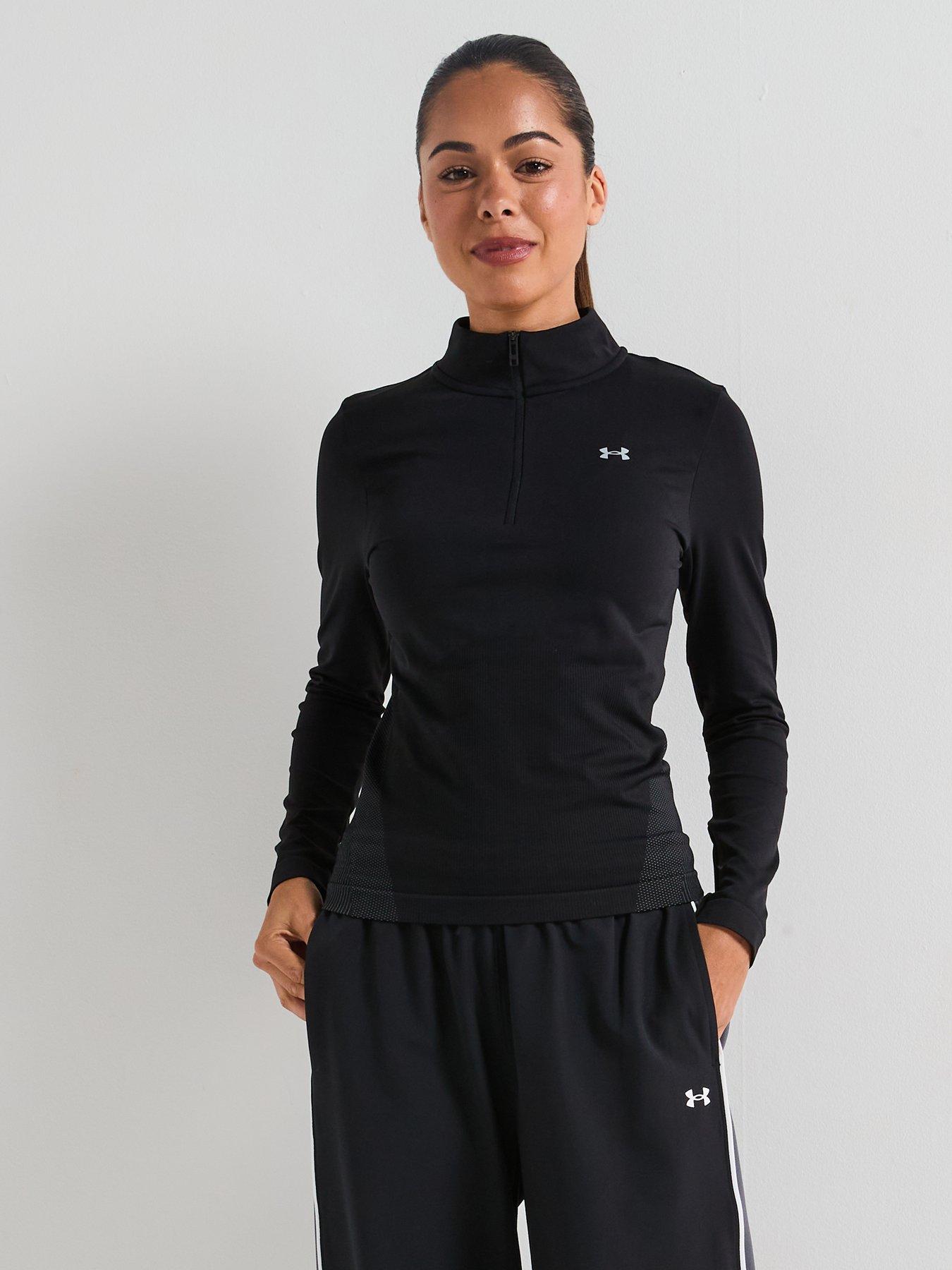 under-armour-womens-training-vanish-seamless-14-zip-top-black