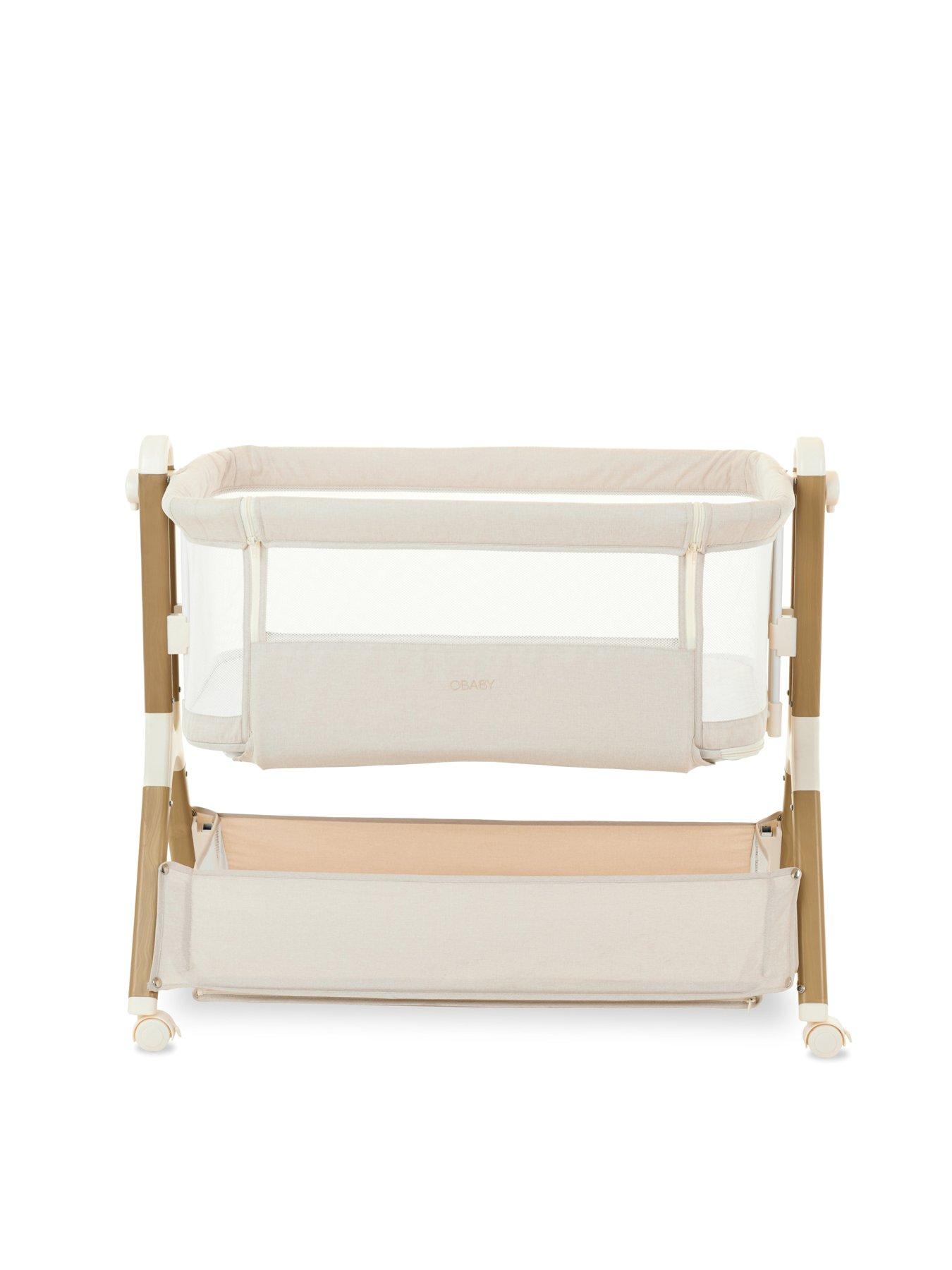 Image 1 of 7 of Obaby Bedside Crib - Oatmeal