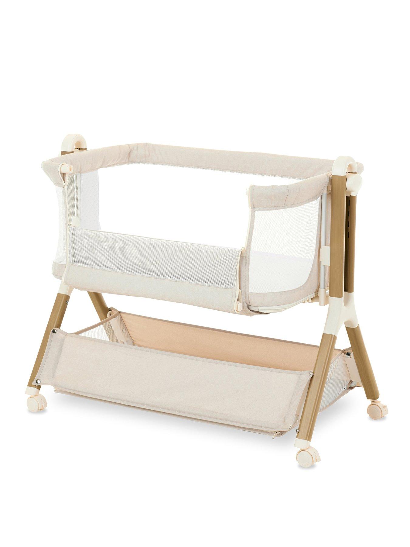 Image 2 of 7 of Obaby Bedside Crib - Oatmeal
