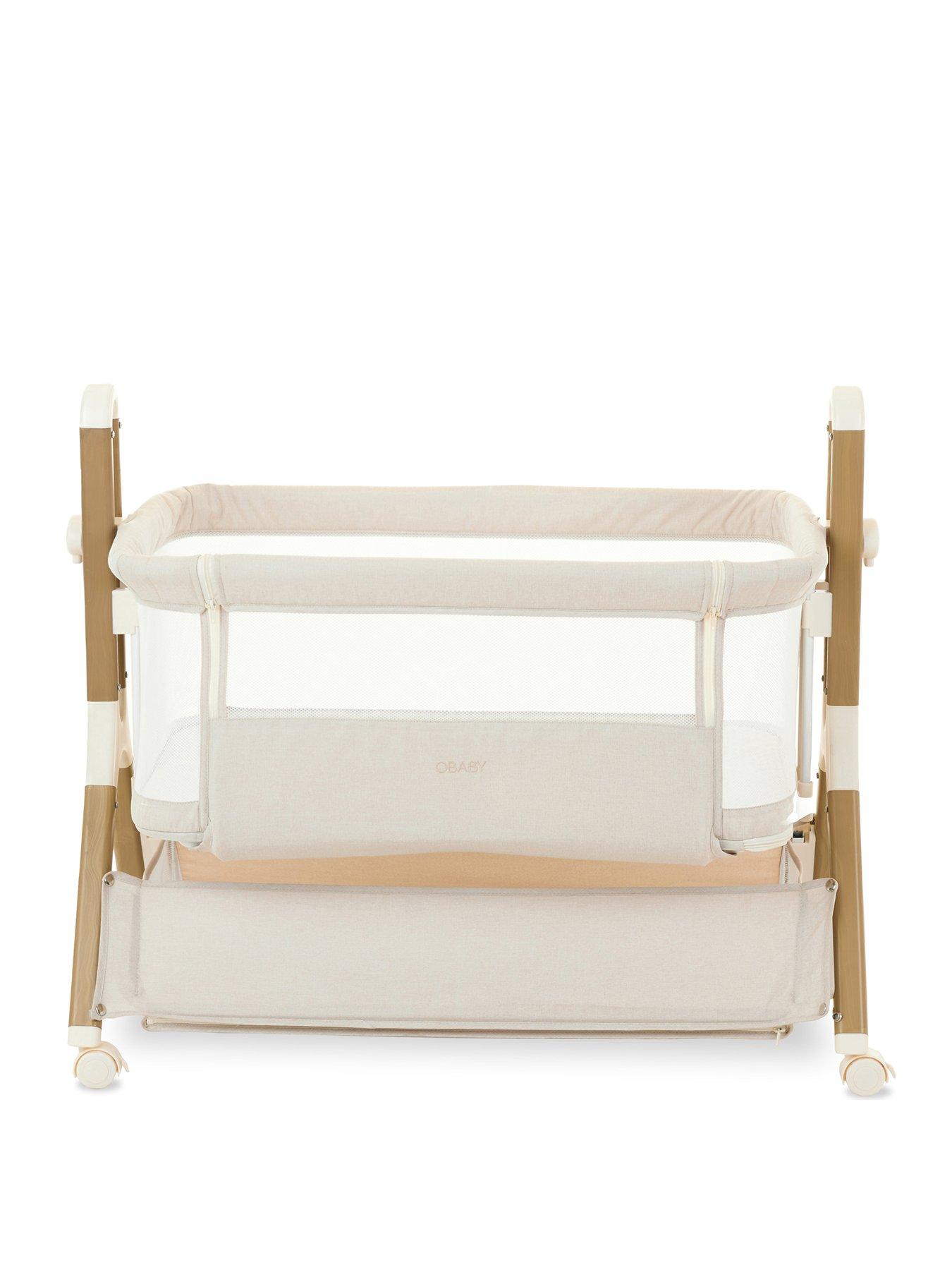 Image 3 of 7 of Obaby Bedside Crib - Oatmeal