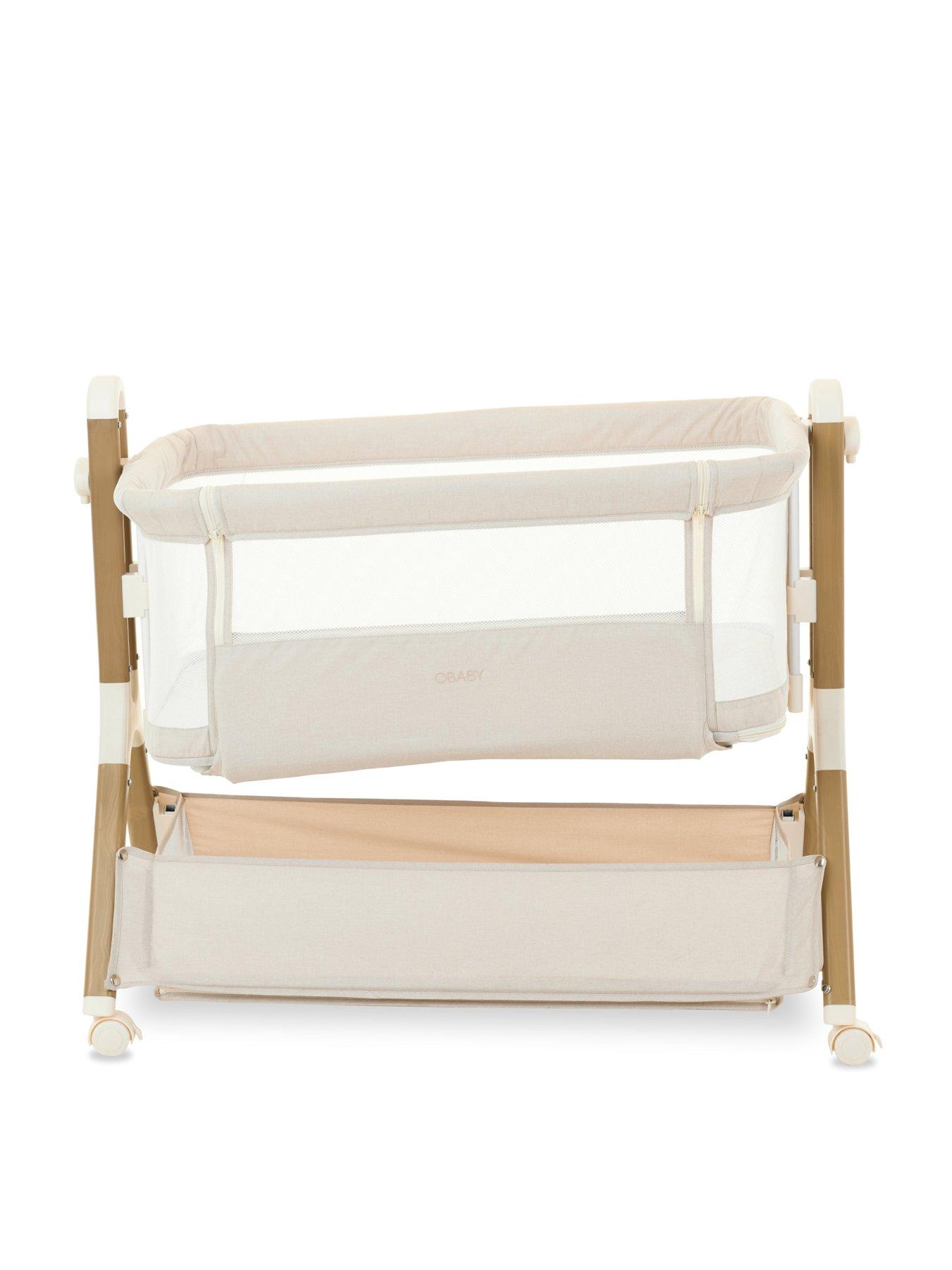 Image 4 of 7 of Obaby Bedside Crib - Oatmeal