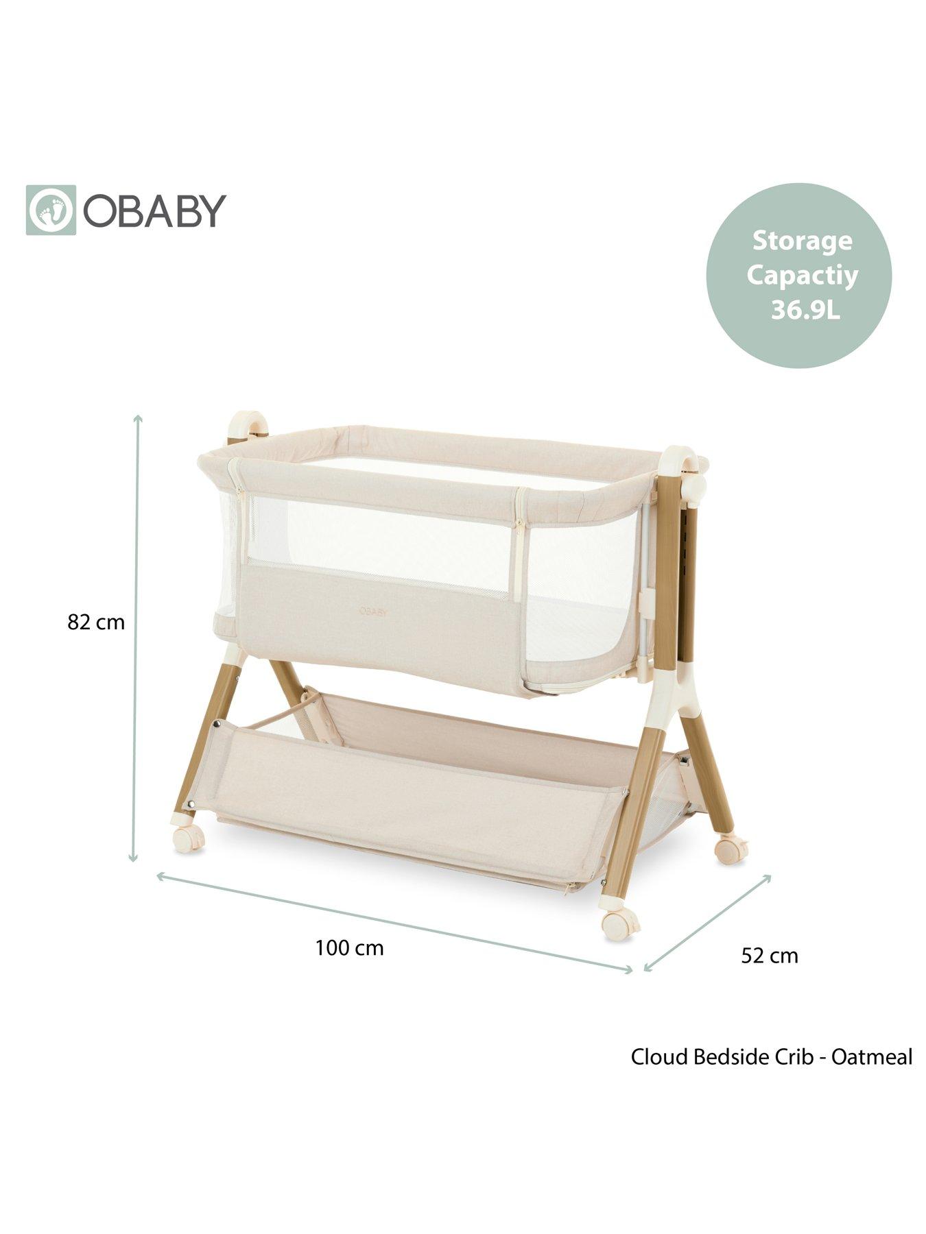 Image 5 of 7 of Obaby Bedside Crib - Oatmeal