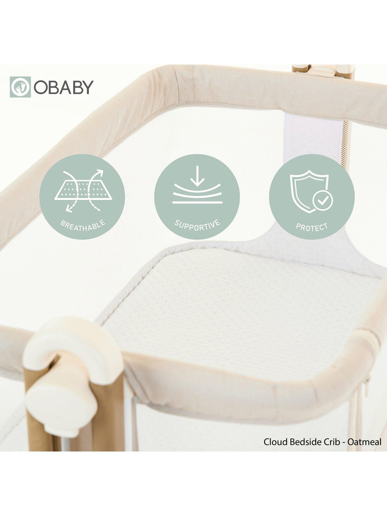 Image 7 of 7 of Obaby Bedside Crib - Oatmeal