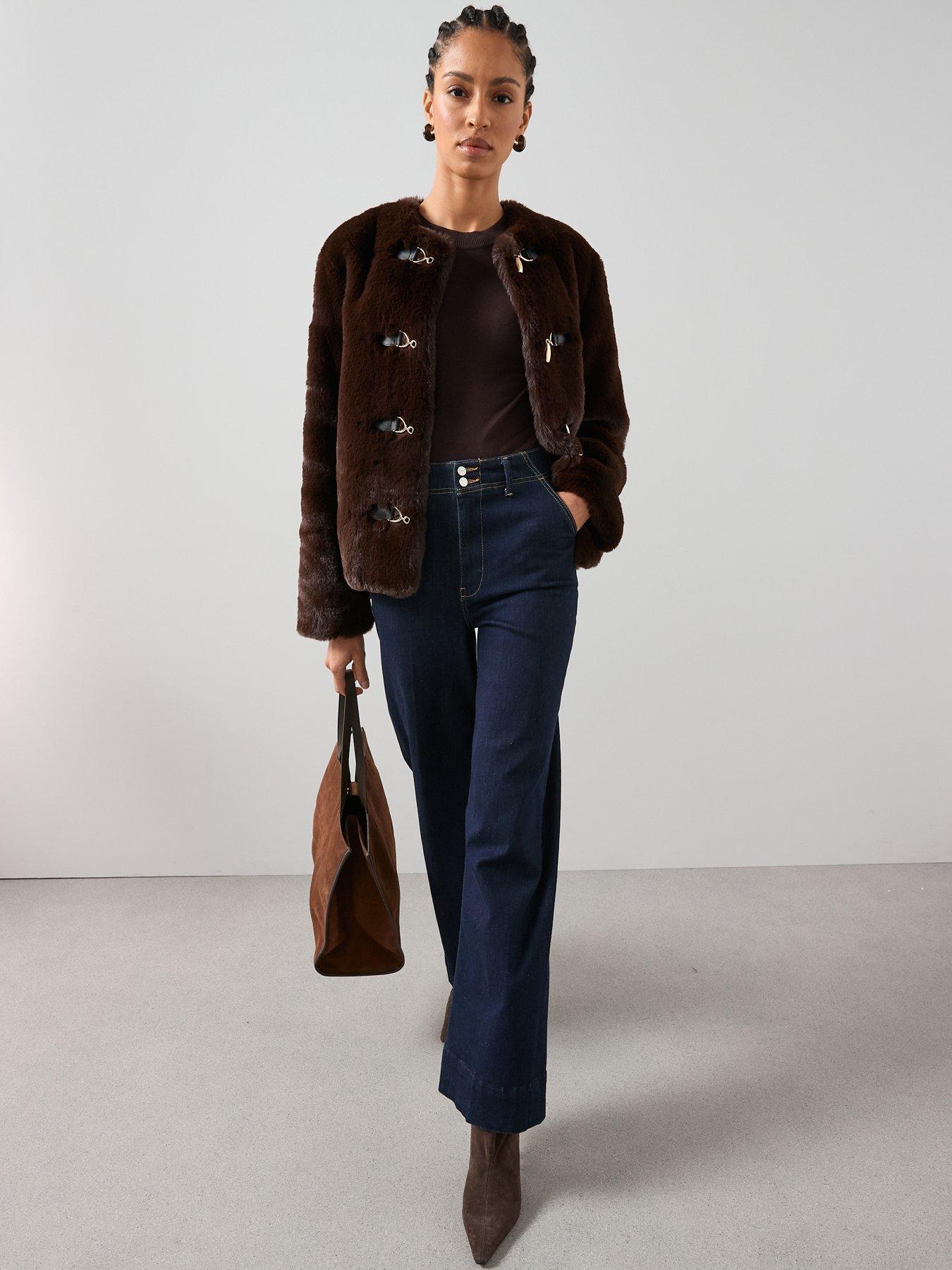 the-very-collection-faux-fur-collarless-jacket-with-buckle-details-browndetail