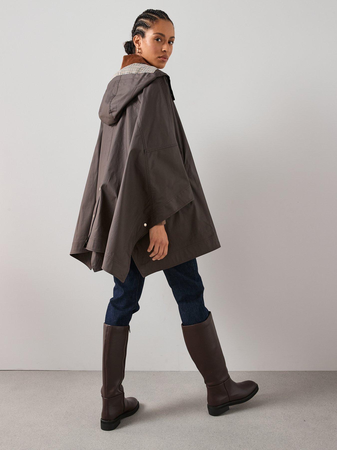 the-very-collection-contrast-collar-waxed-cape-brownstillFront