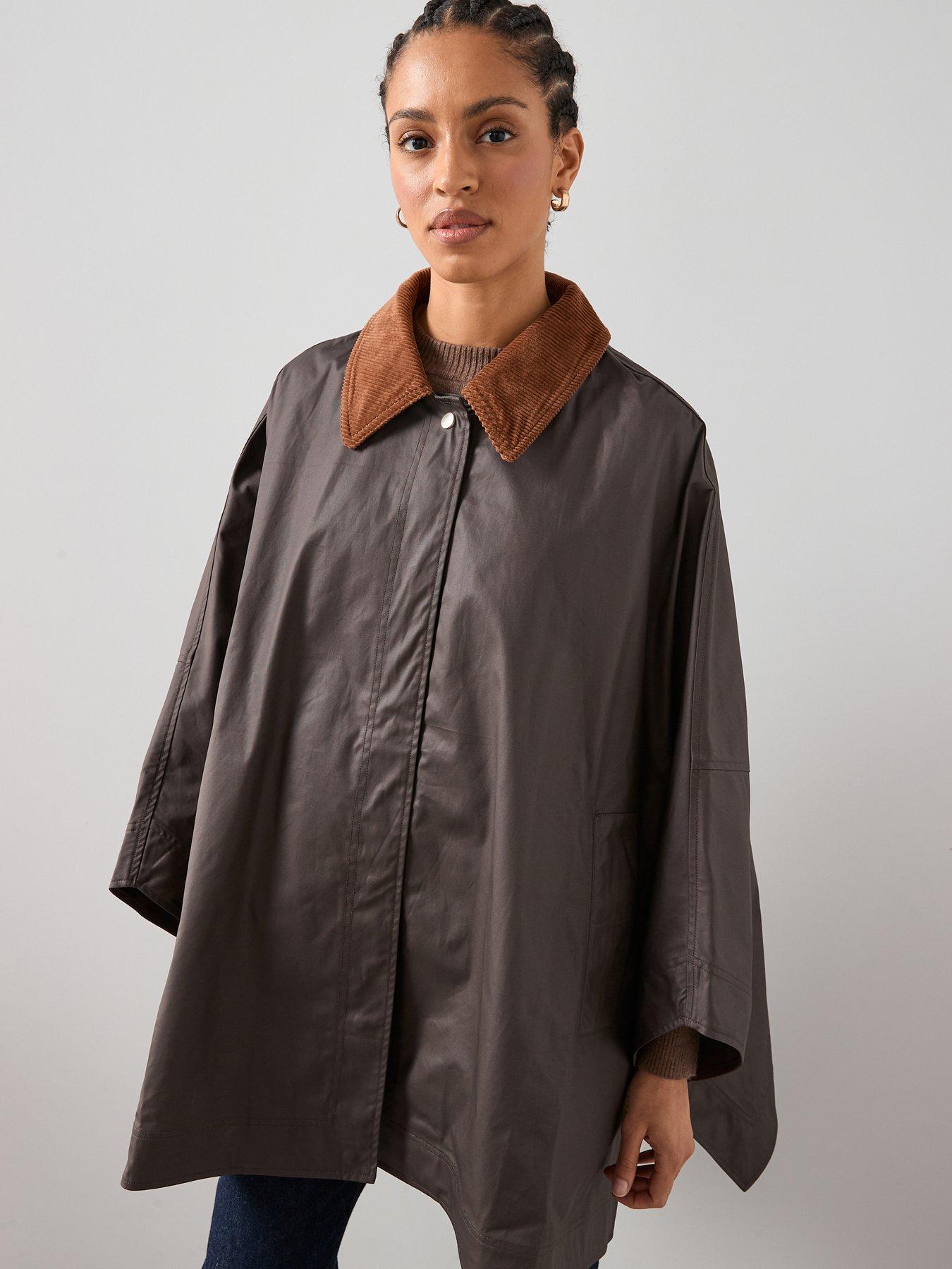 Image 3 of 7 of The Very Collection Hooded Cape Coat - Brown