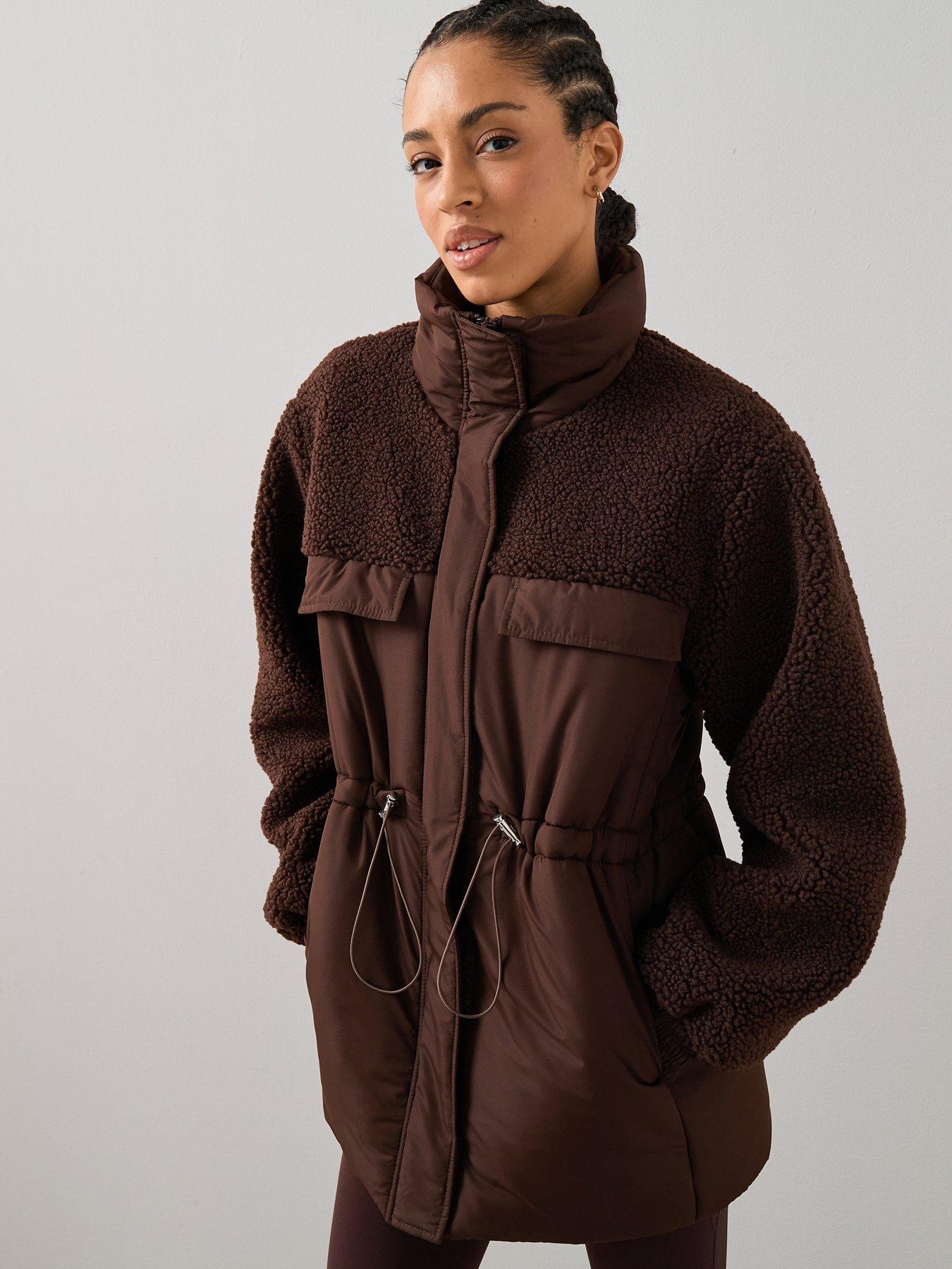 the-very-collection-contrast-borg-waist-detail-coat-brown