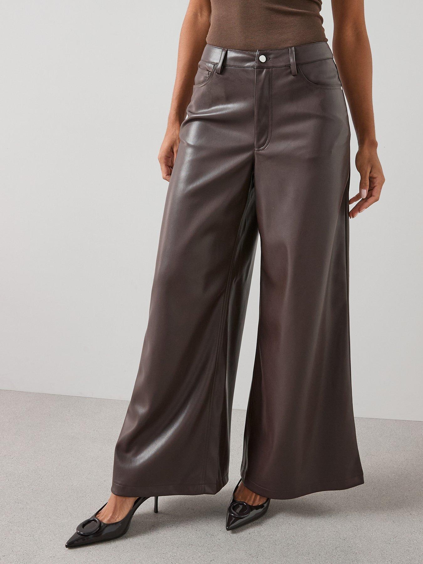the-very-collection-faux-leather-super-wide-trousers-brown
