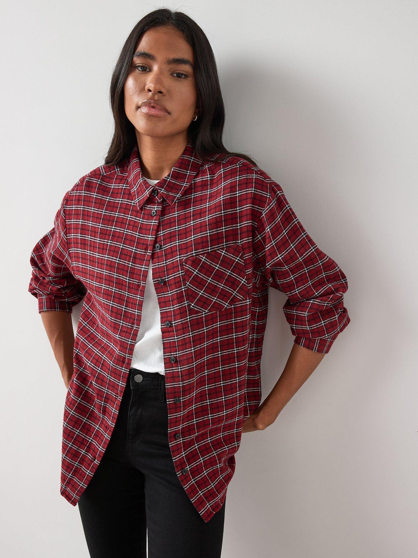 the-very-collection-brushed-longline-check-shirt-red