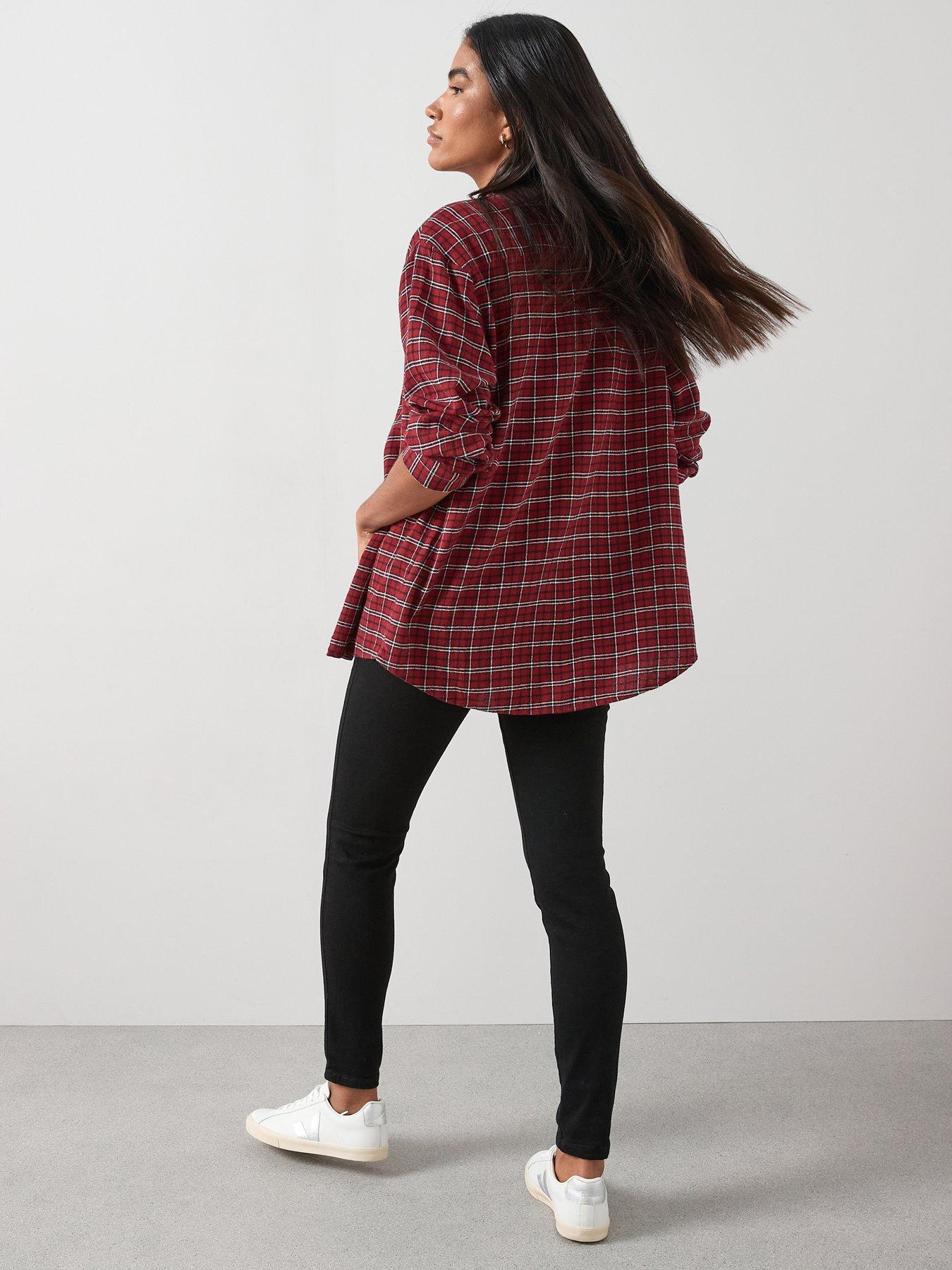 the-very-collection-brushed-longline-check-shirt-reddetail