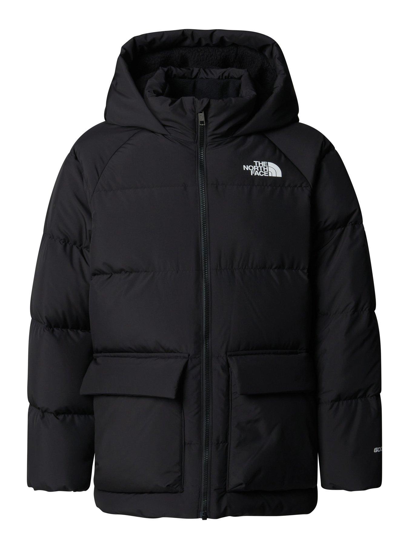 The North Face Teen Down Fleece Lined Short Parka Jacket - Black