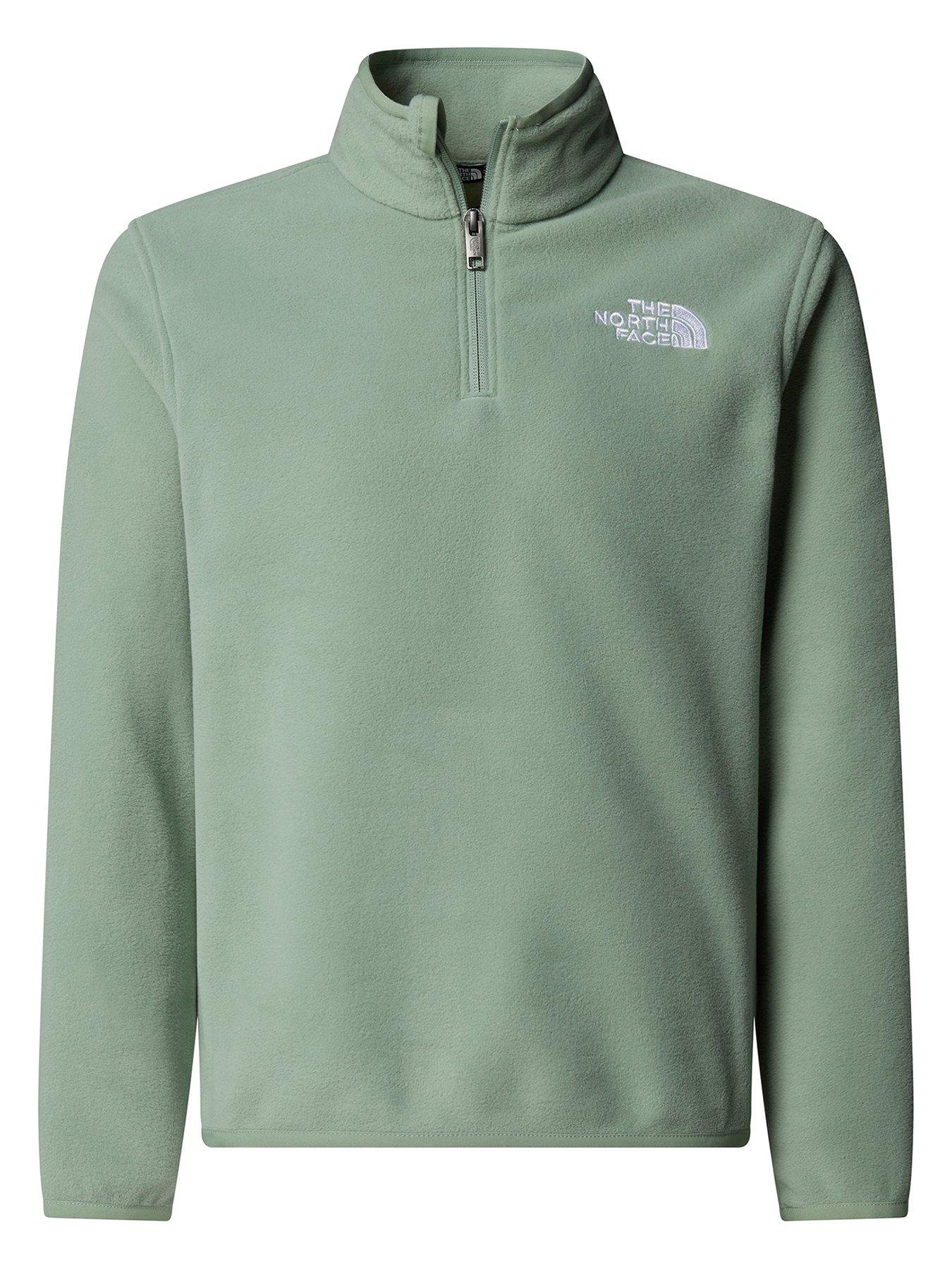 the-north-face-teen-glacier-14-zip-pullover-fleece-greenstillFront