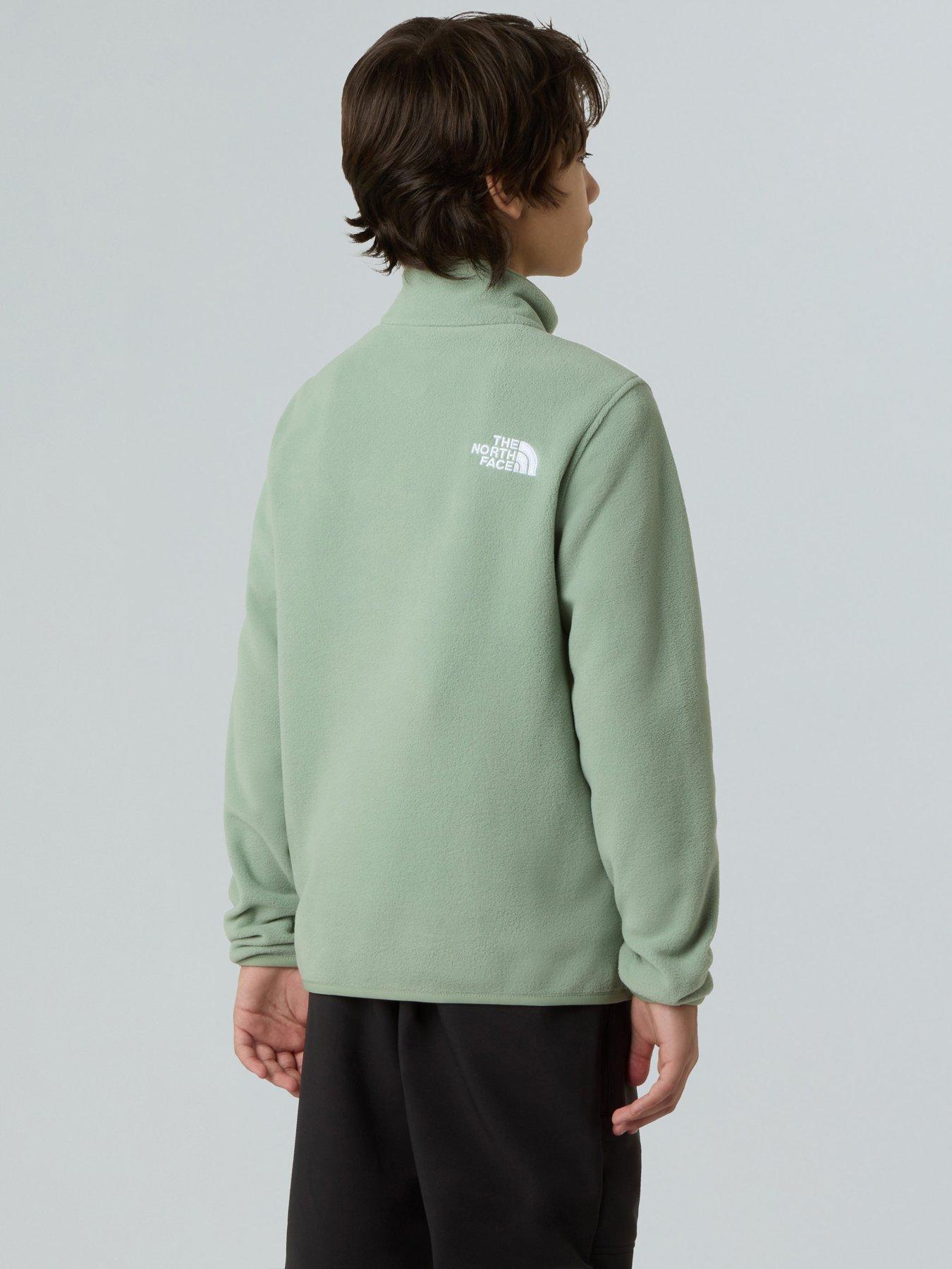 the-north-face-teen-glacier-14-zip-pullover-fleece-greenoutfit