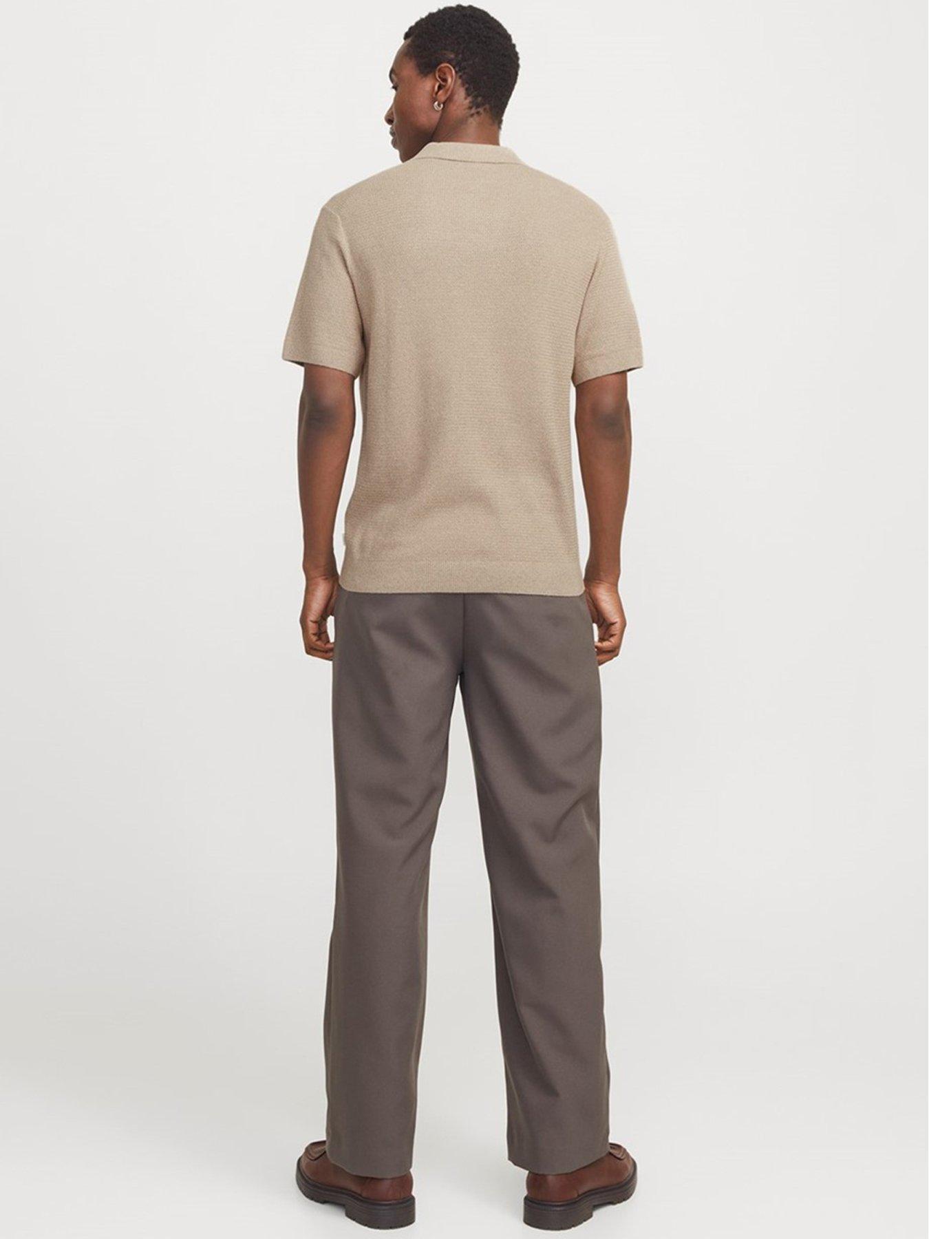Image 2 of 6 of Jack & Jones Premium Knitted Polo Shirt - Beige