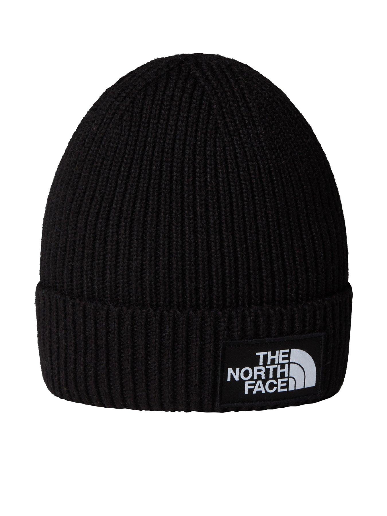 Image 1 of 3 of The North Face Kids Logo Box Cuffed Beanie Hat - Black