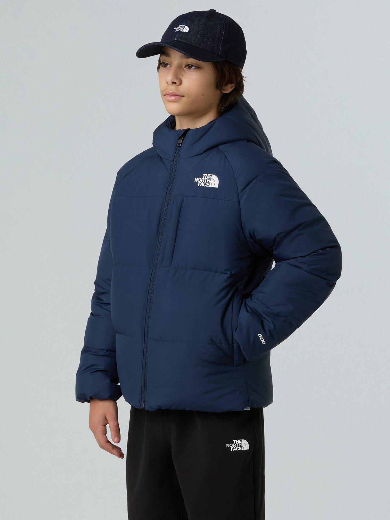 The North Face Boys Down Hooded Jacket - Navy